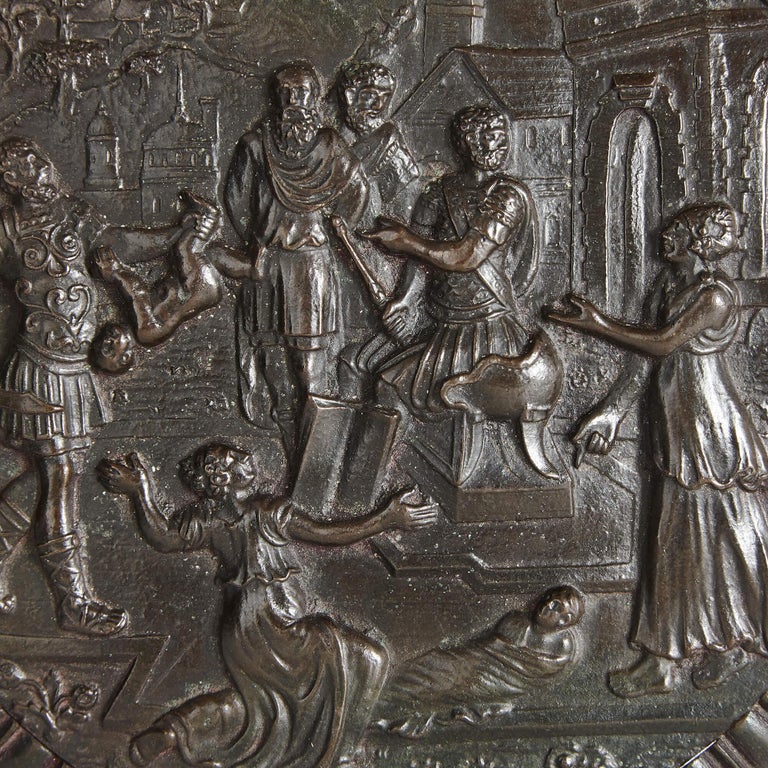 19th Century patinated bronze plaque of the Judgement of Solomon For