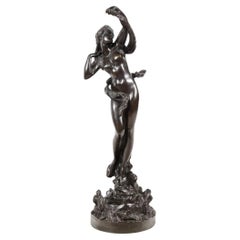 19th Century Patinated Bronze Sculpture of a Dancing Female Figure