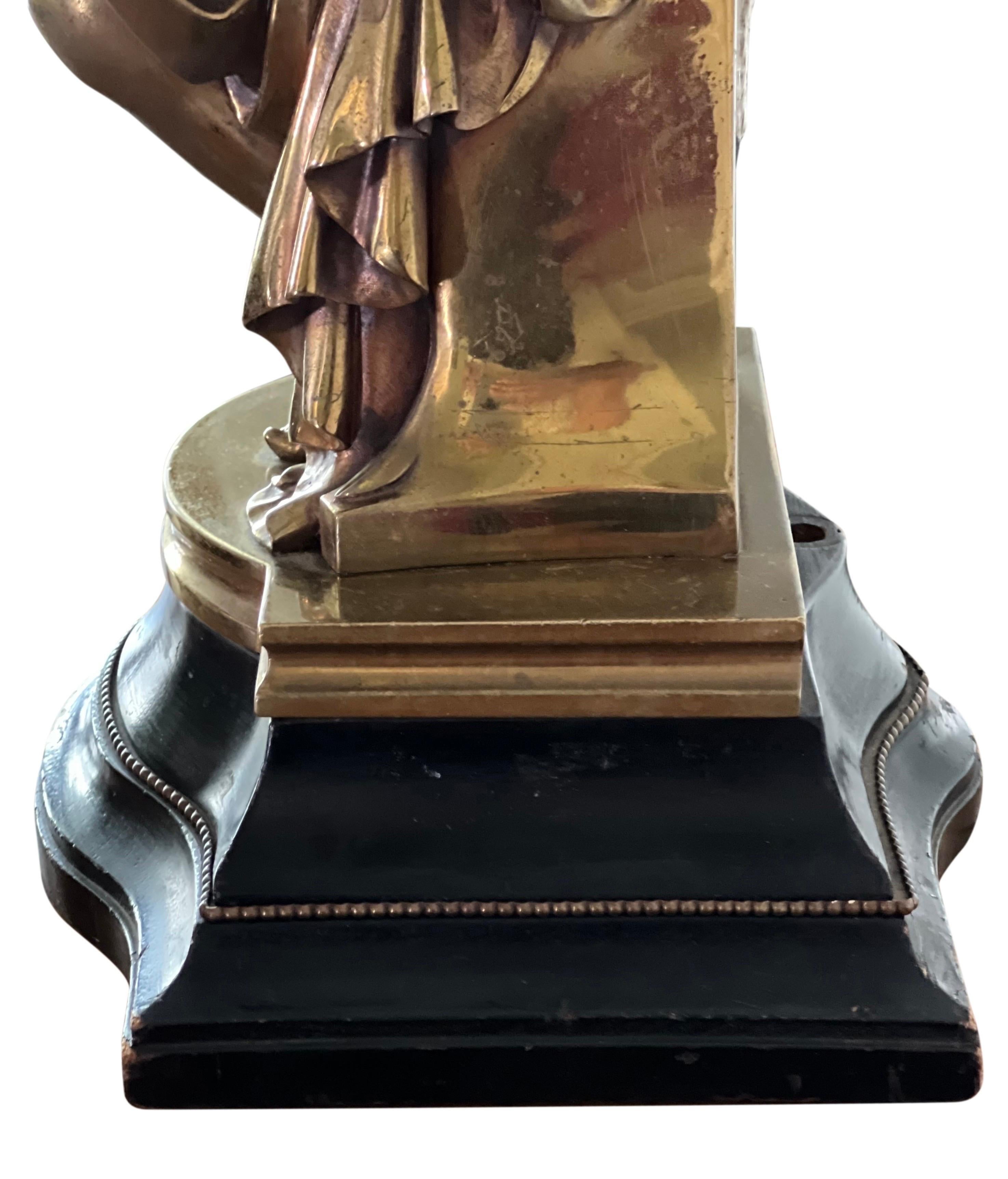19th Century Patinated Bronze Sculpture of Maiden by Auguste Joseph Peiffer For Sale 6