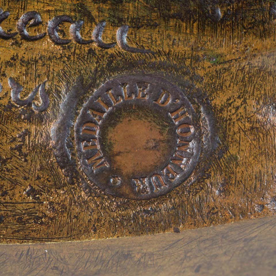 19th Century Patinated Bronze Sculpture of Mother and Child by Mathurin Moreau For Sale 3