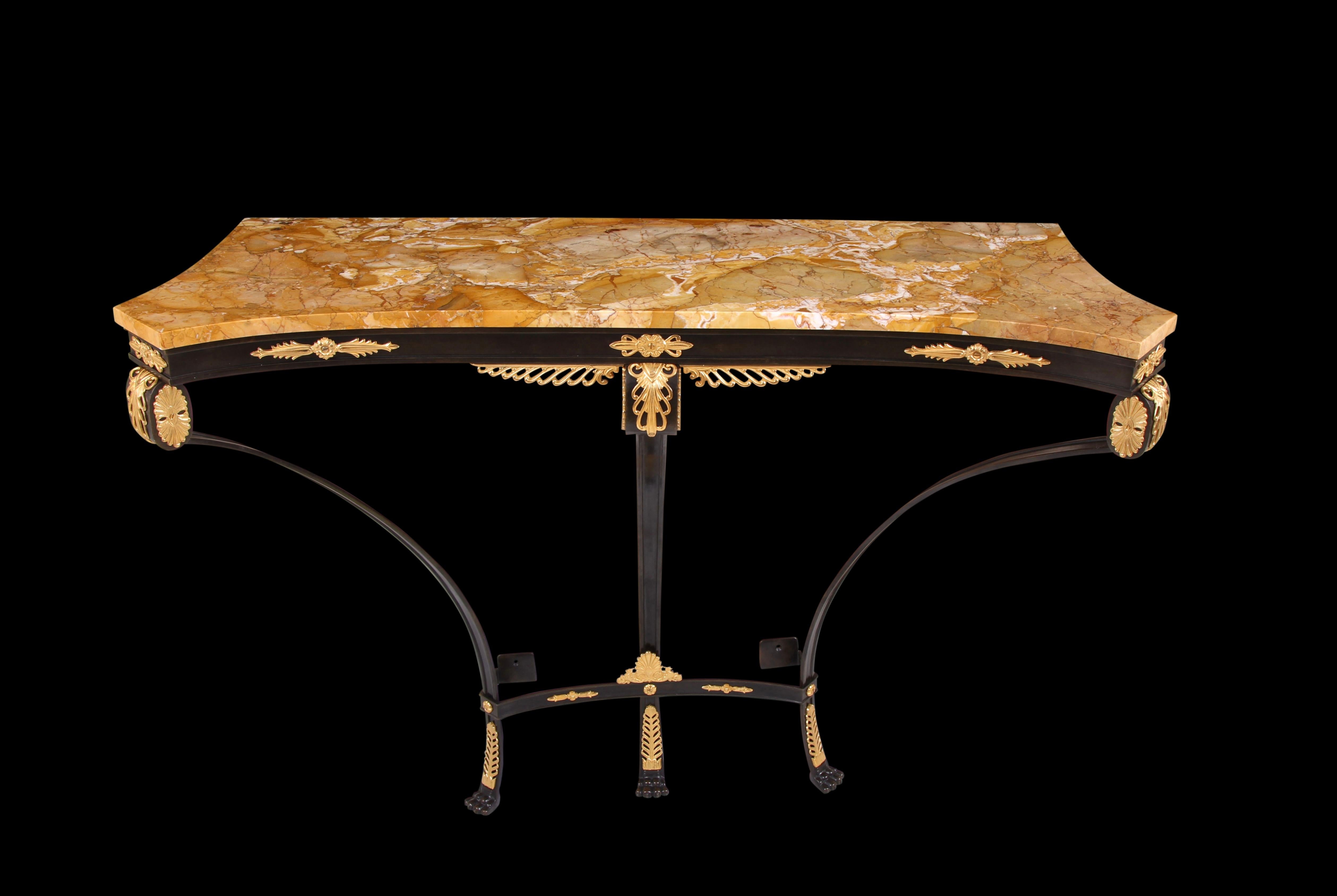 Late 19th Century Bronze & Siena Marble Console Table For Sale 5