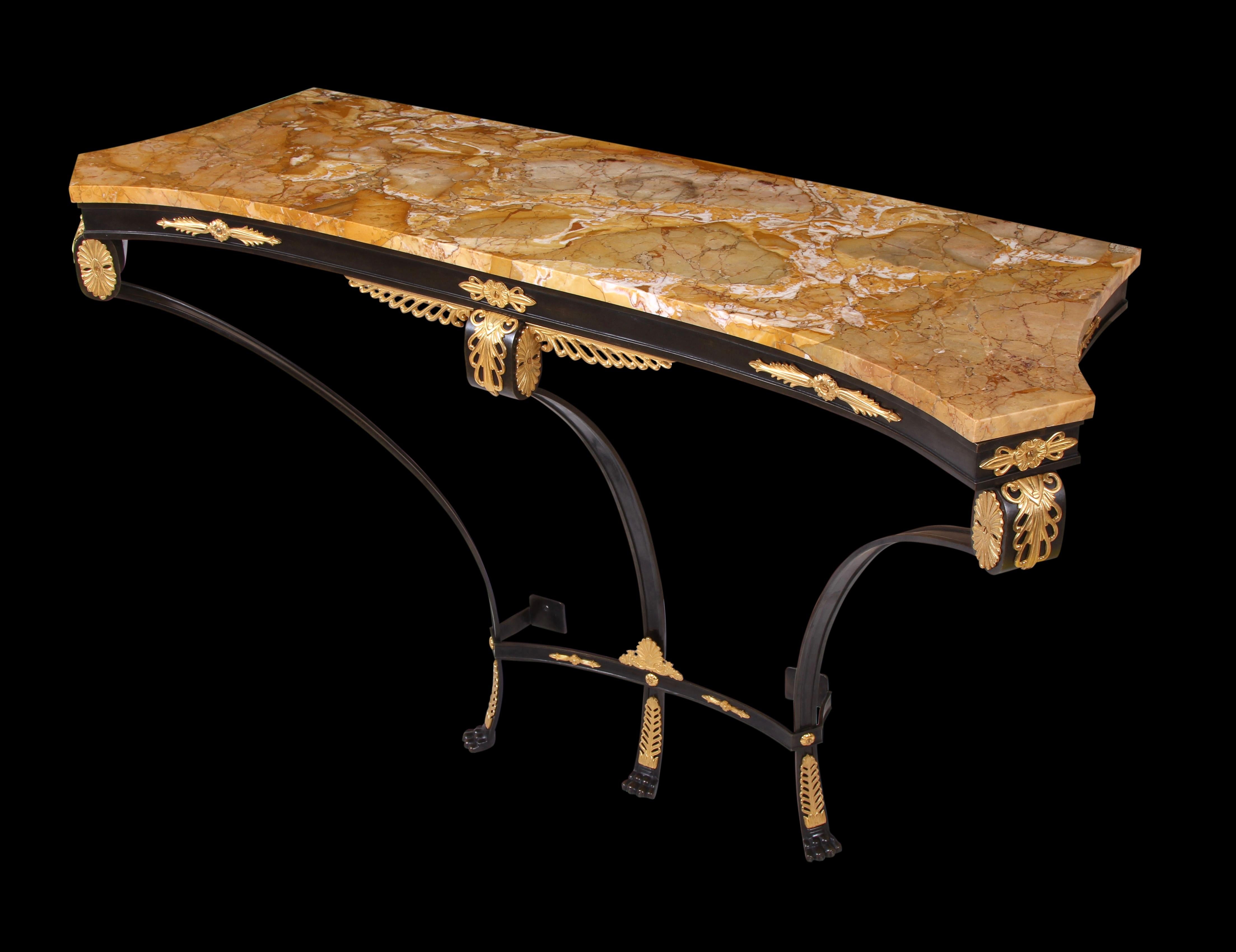 Late 19th Century Bronze & Siena Marble Console Table For Sale 3