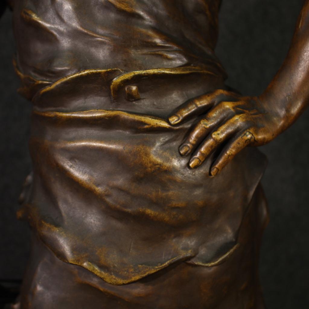 19th Century Patinated Metal Signed Picault French Sculpture the Work, 1890 7