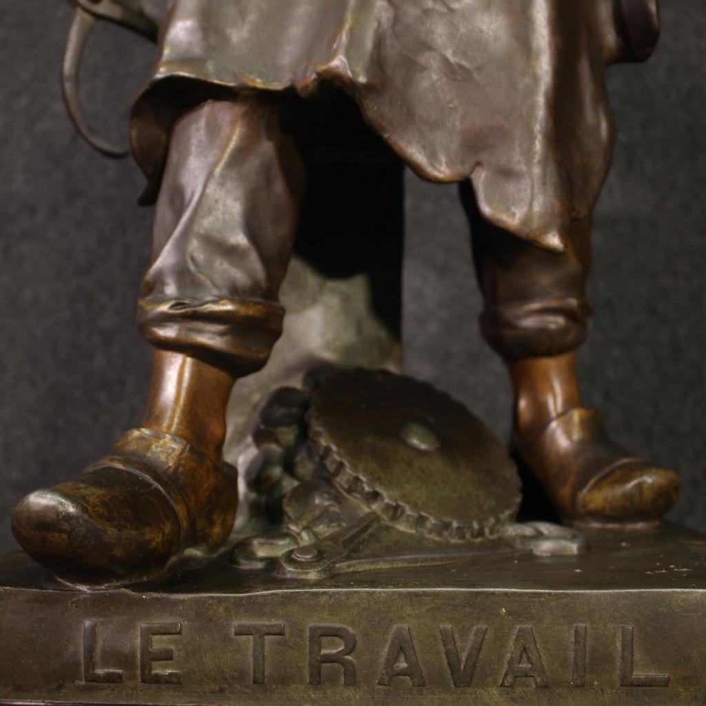 19th Century Patinated Metal Signed Picault French Sculpture the Work, 1890 8
