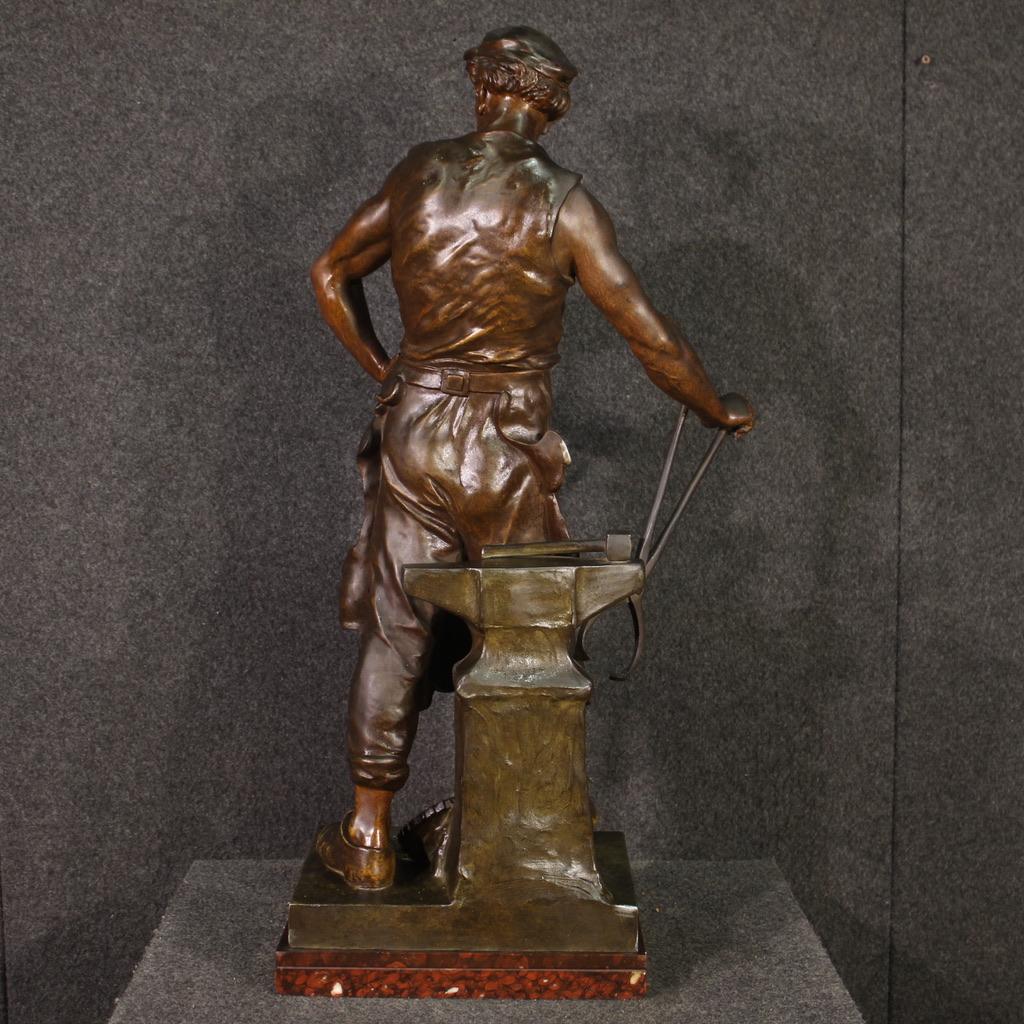 19th Century Patinated Metal Signed Picault French Sculpture the Work, 1890 3