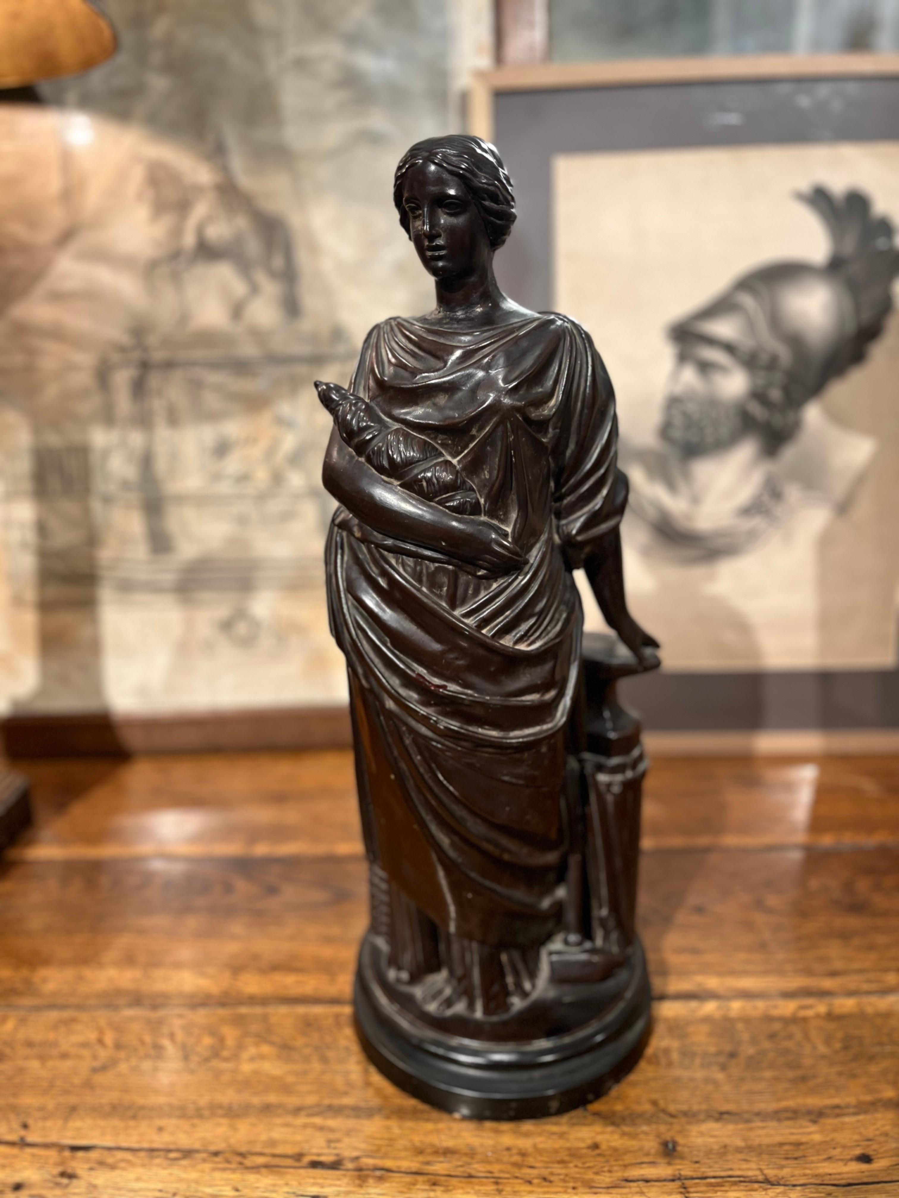 Scultura francese in terracotta patinata del XIX secolo in vendita 5