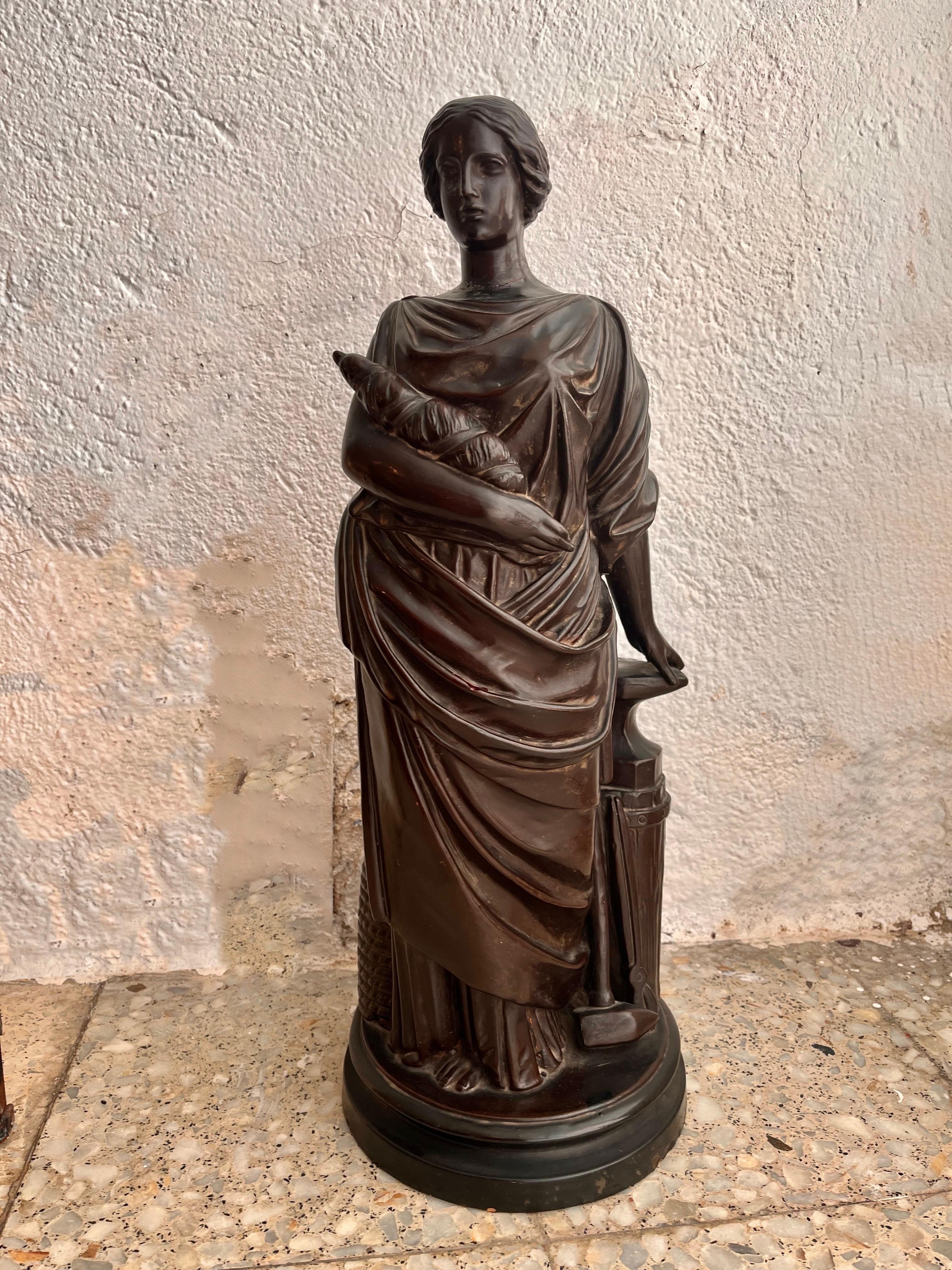 Scultura francese in terracotta patinata del XIX secolo in vendita 7