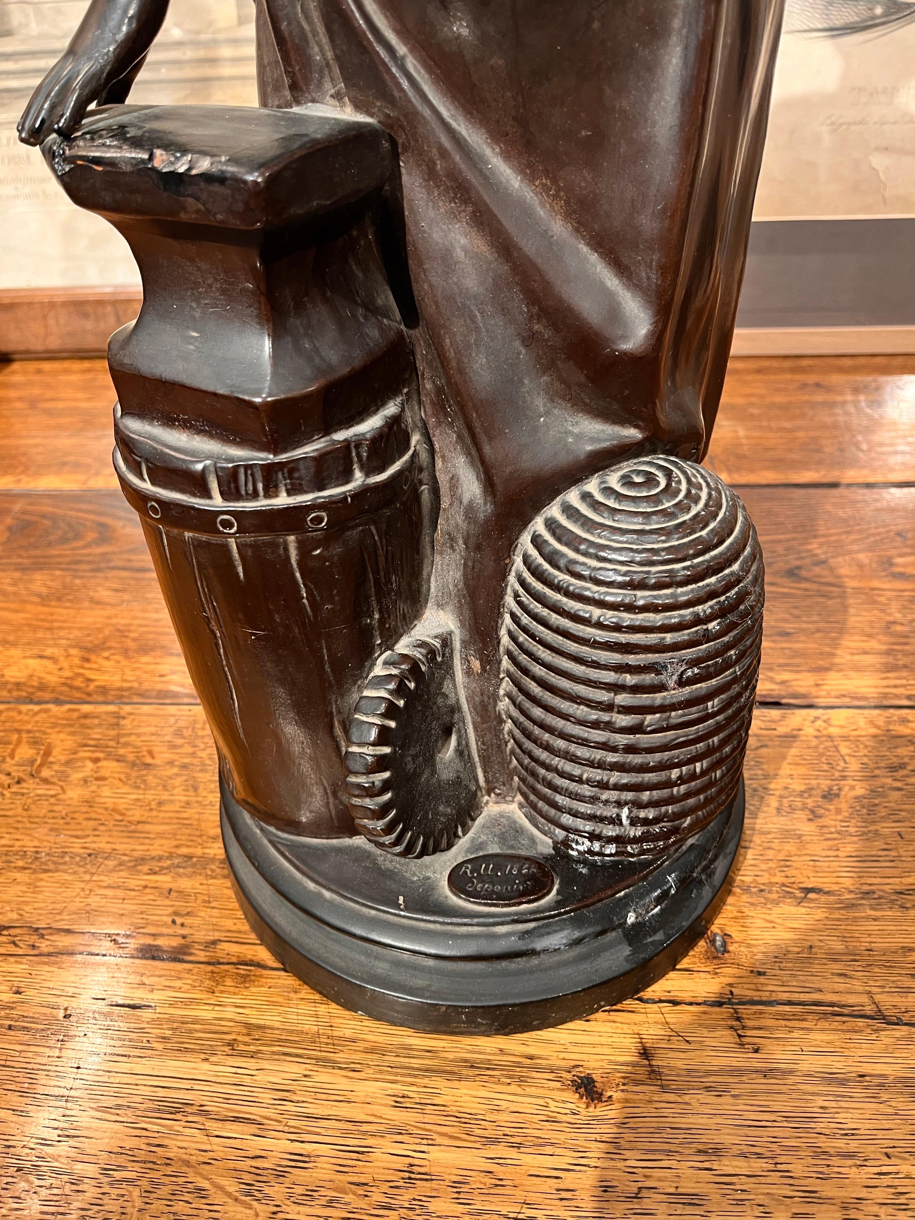 Scultura francese in terracotta patinata del XIX secolo in vendita 8