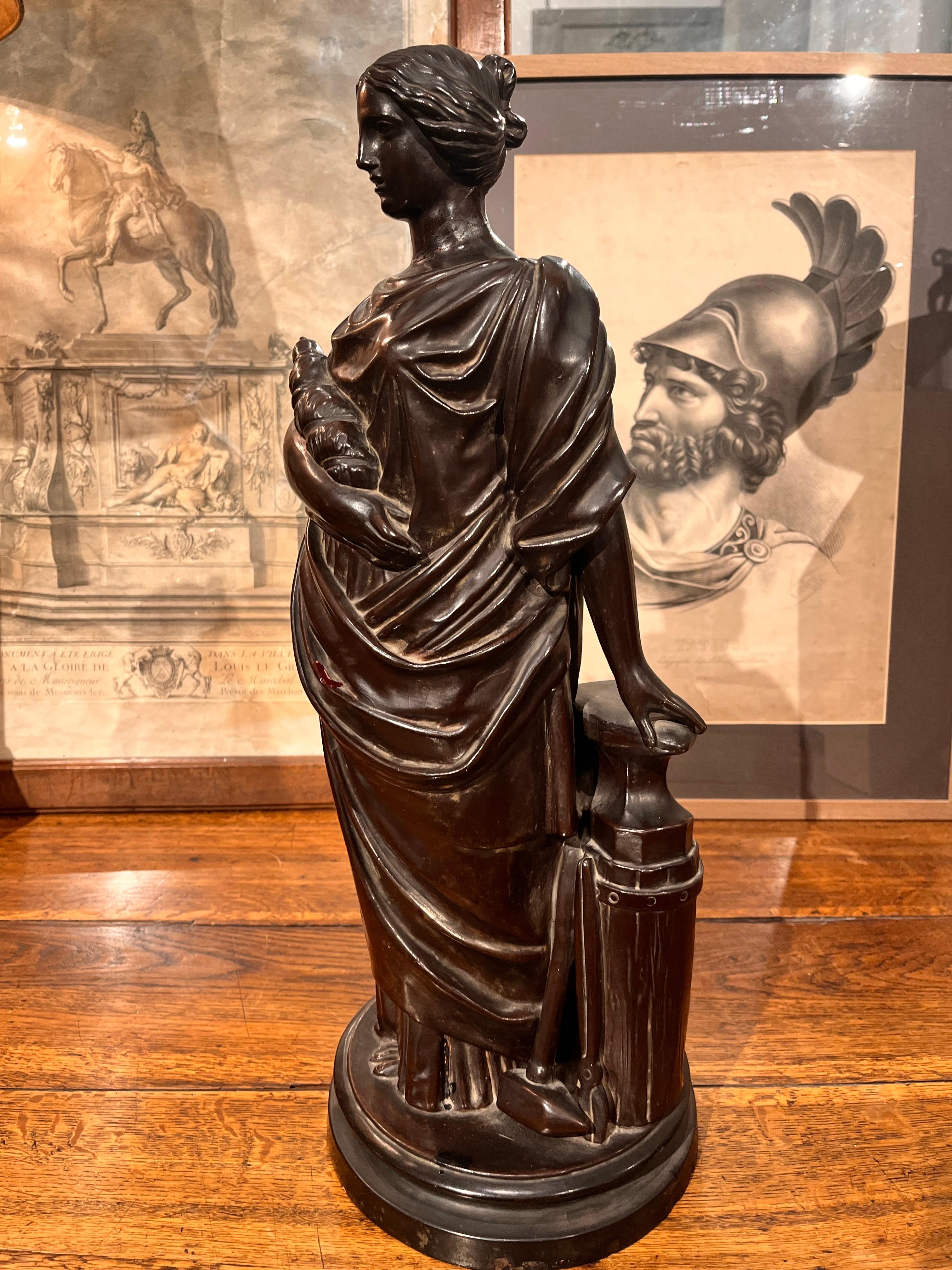 Scultura francese in terracotta patinata del XIX secolo in vendita 9