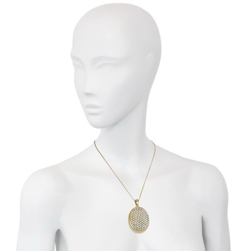 19th Century Pavé Pearl Gold Locket In Excellent Condition In New York, NY