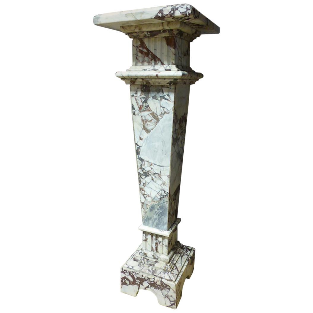19th Century Peach Blossom Marble Pedestal