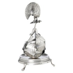 19th Century - 'Peacock and Pear' Silver Toothpick Holder (Year 1810)