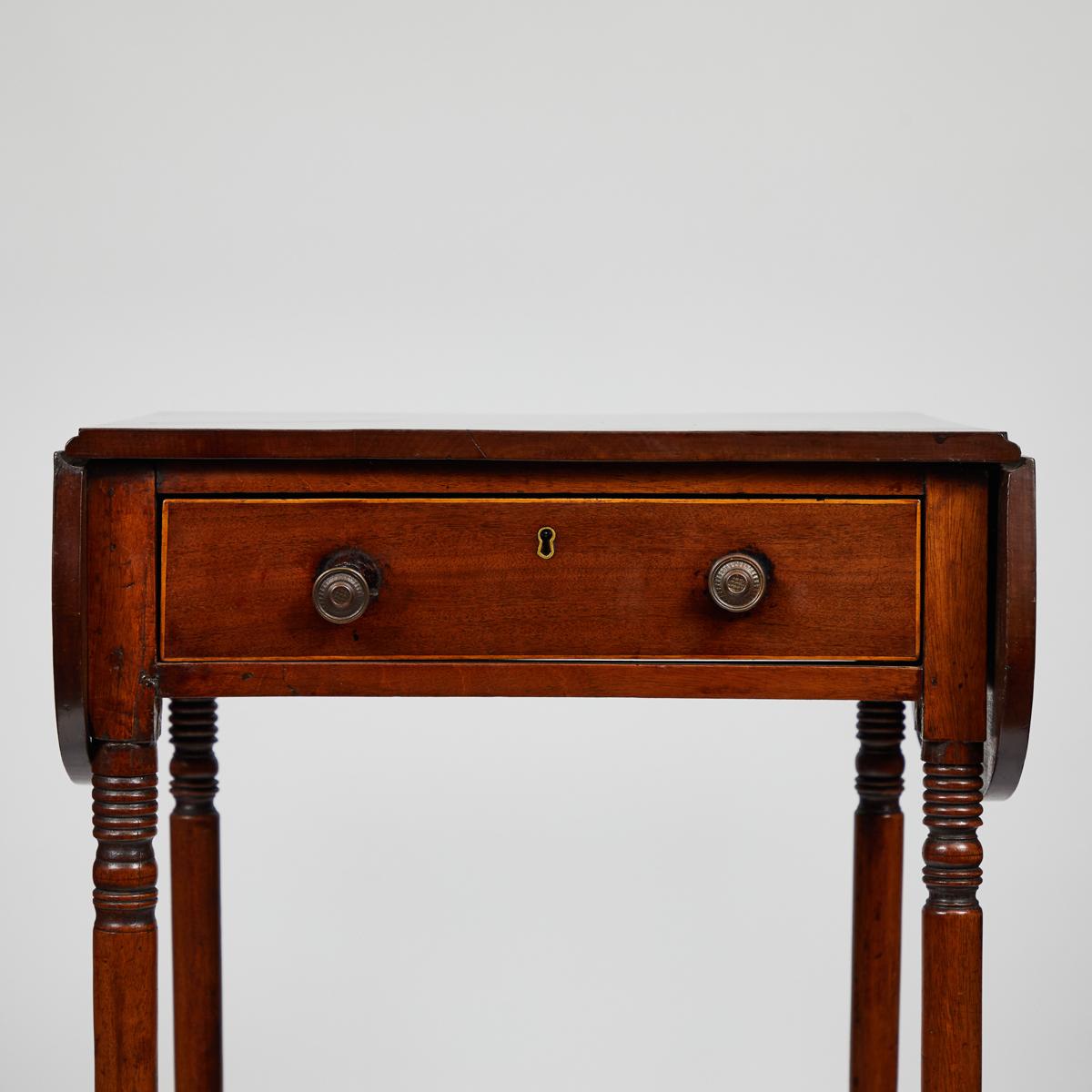 George III 19th Century Pembroke Drop-Leaf Mahogany Table
