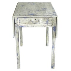 19th Century Pembroke Table, Side Table, Serving Table, Antique Mahogany Painted