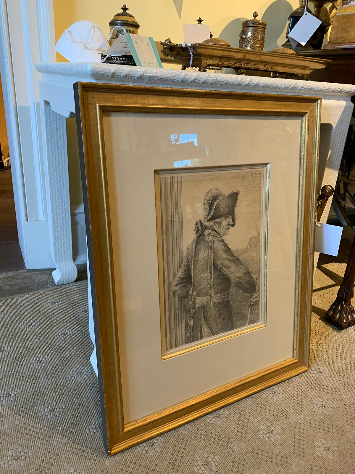 19th Century Pencil Drawing of French Soldier, Unsigned For Sale 7