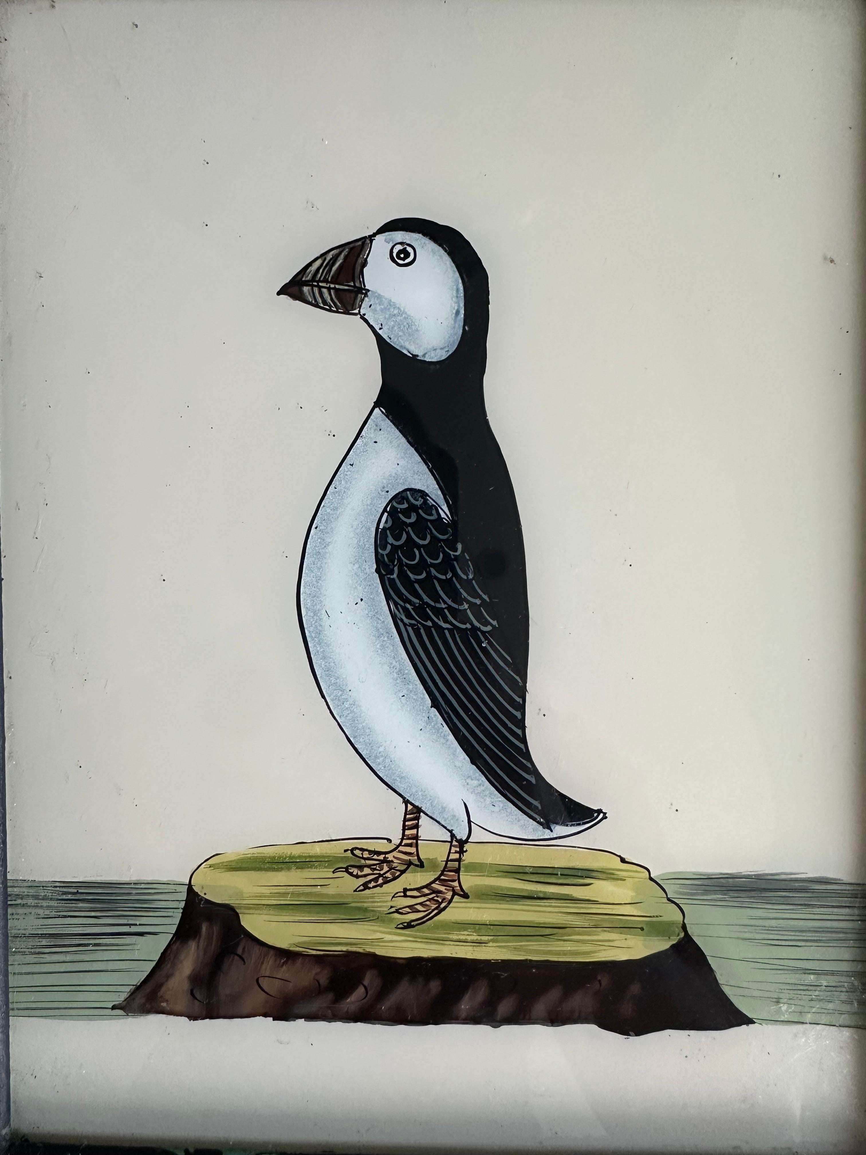 Questo raro studio sui pinguini del XIX secolo cattura il fascino unico e le caratteristiche distintive di questo uccello antartico con un'eccezionale attenzione ai dettagli. L'abile pennellata e l'acuta osservazione dell'artista danno vita al