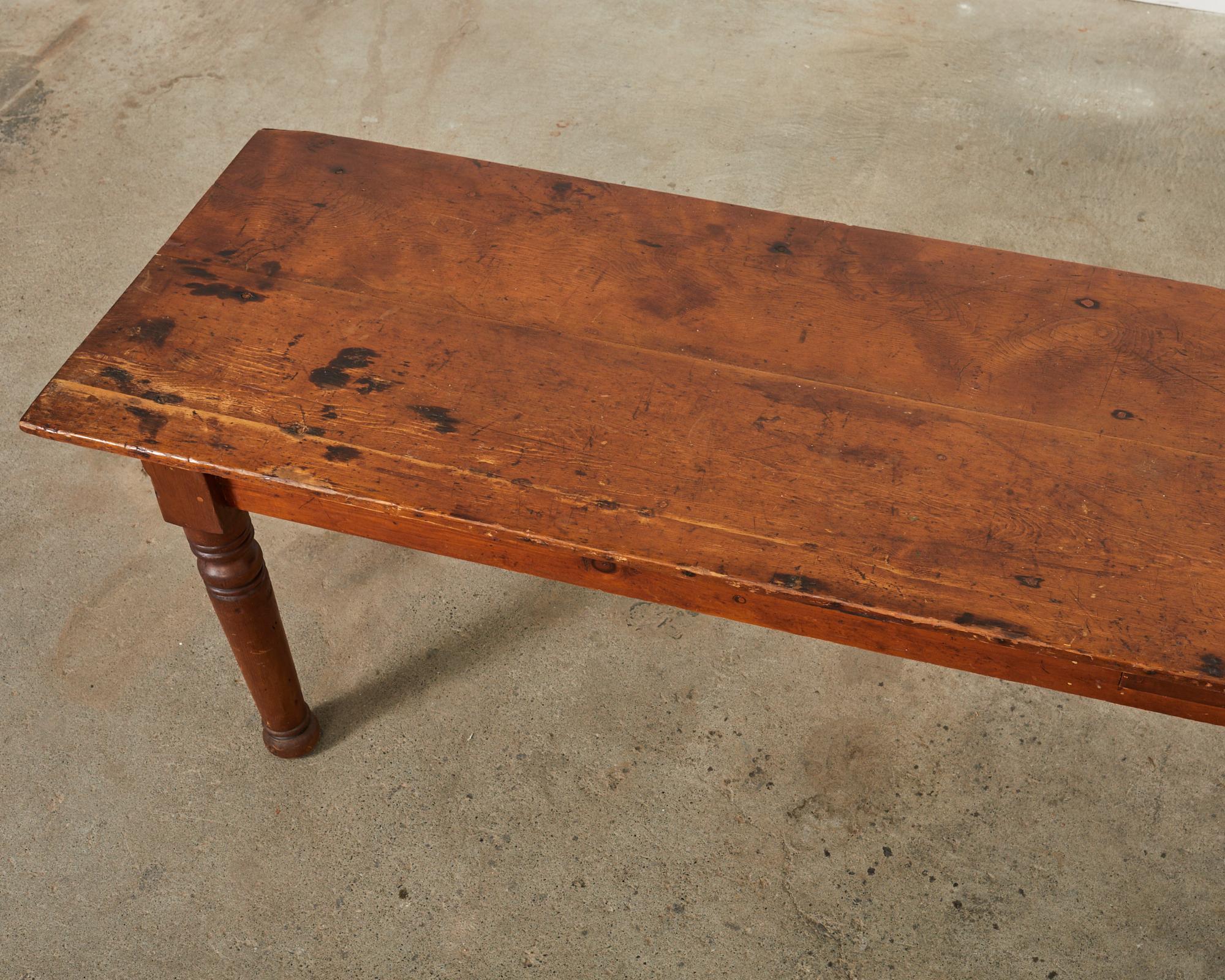Hand-Crafted 19th Century Pennsylvania Dutch Farmhouse Harvest Console Table For Sale