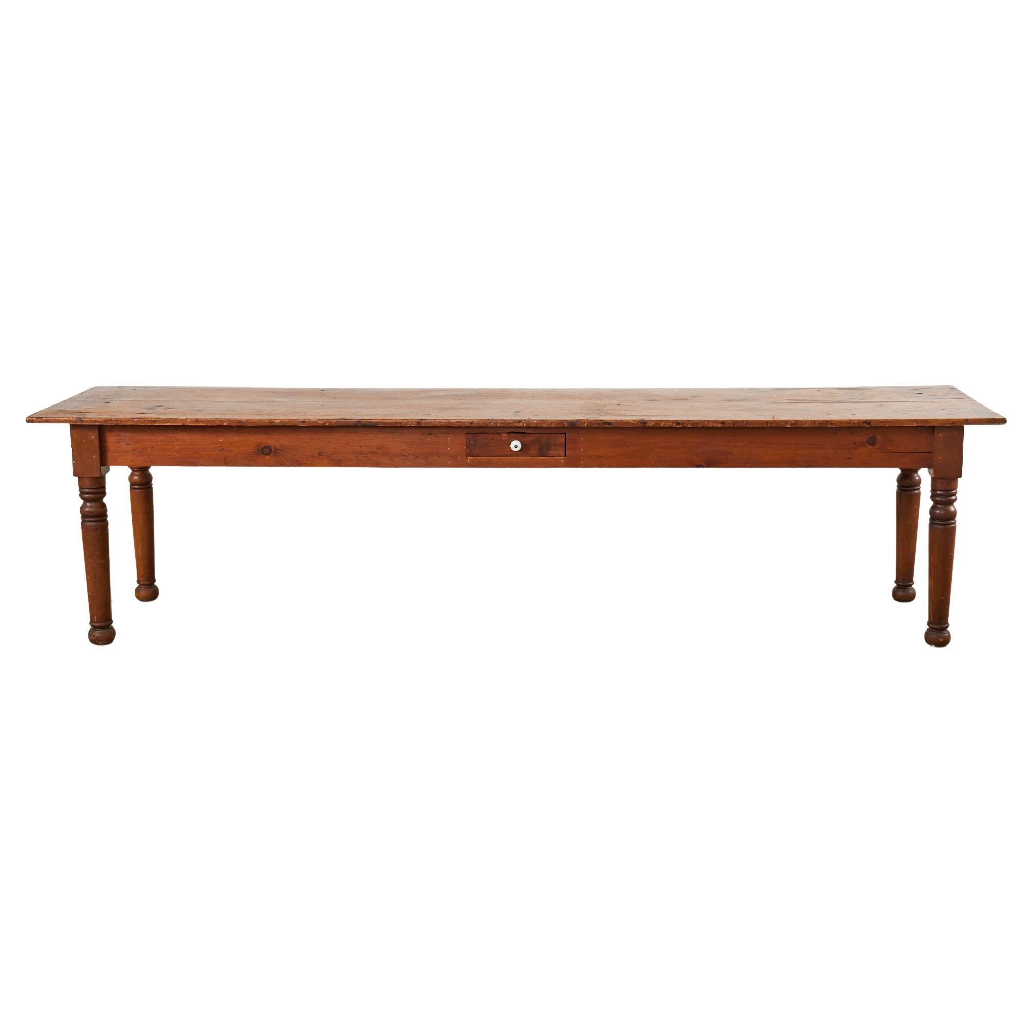 19th Century Pennsylvania Dutch Farmhouse Harvest Console Table For Sale