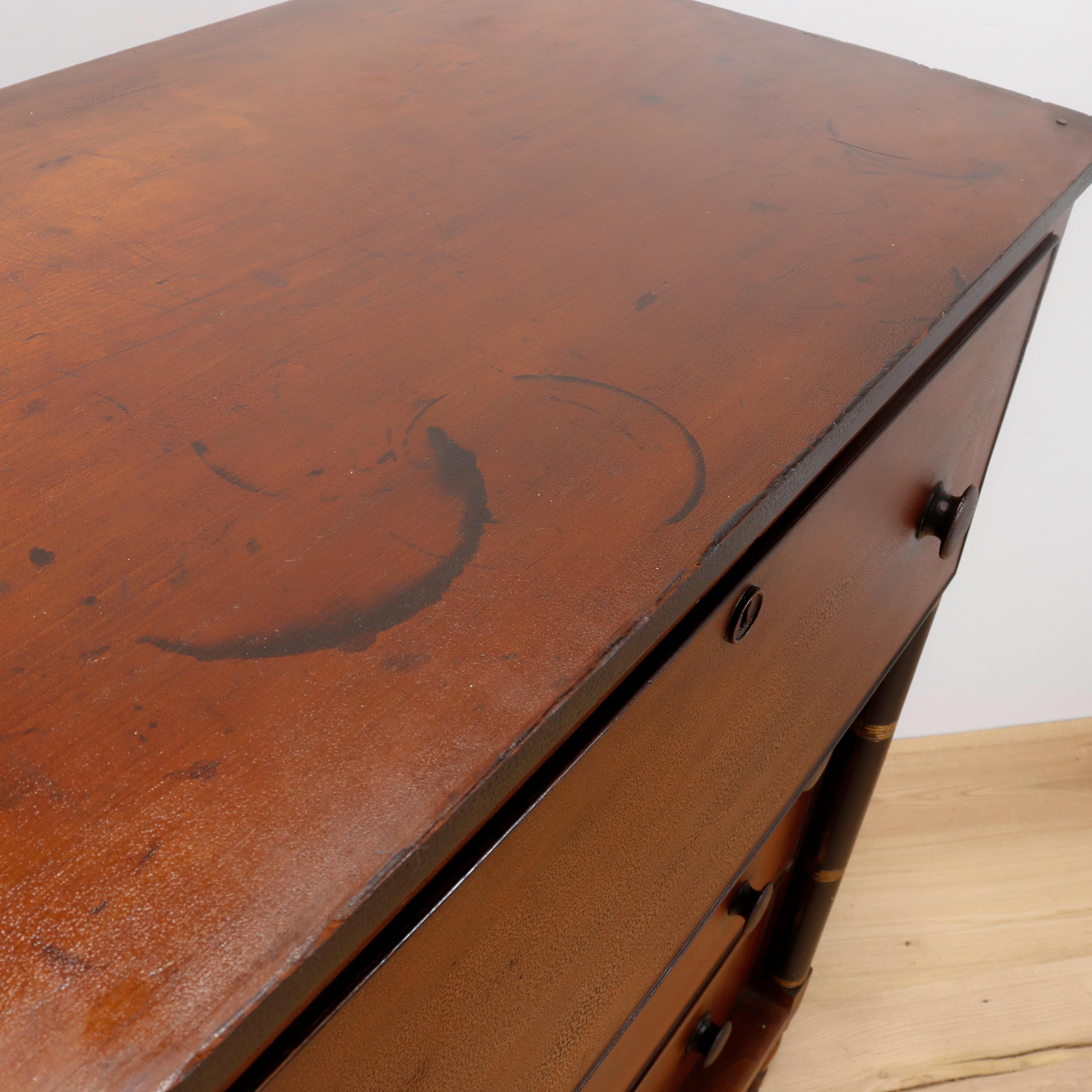 19th Century Pennsylvania Folky Sheraton Cherry Chest of Drawers For Sale 9