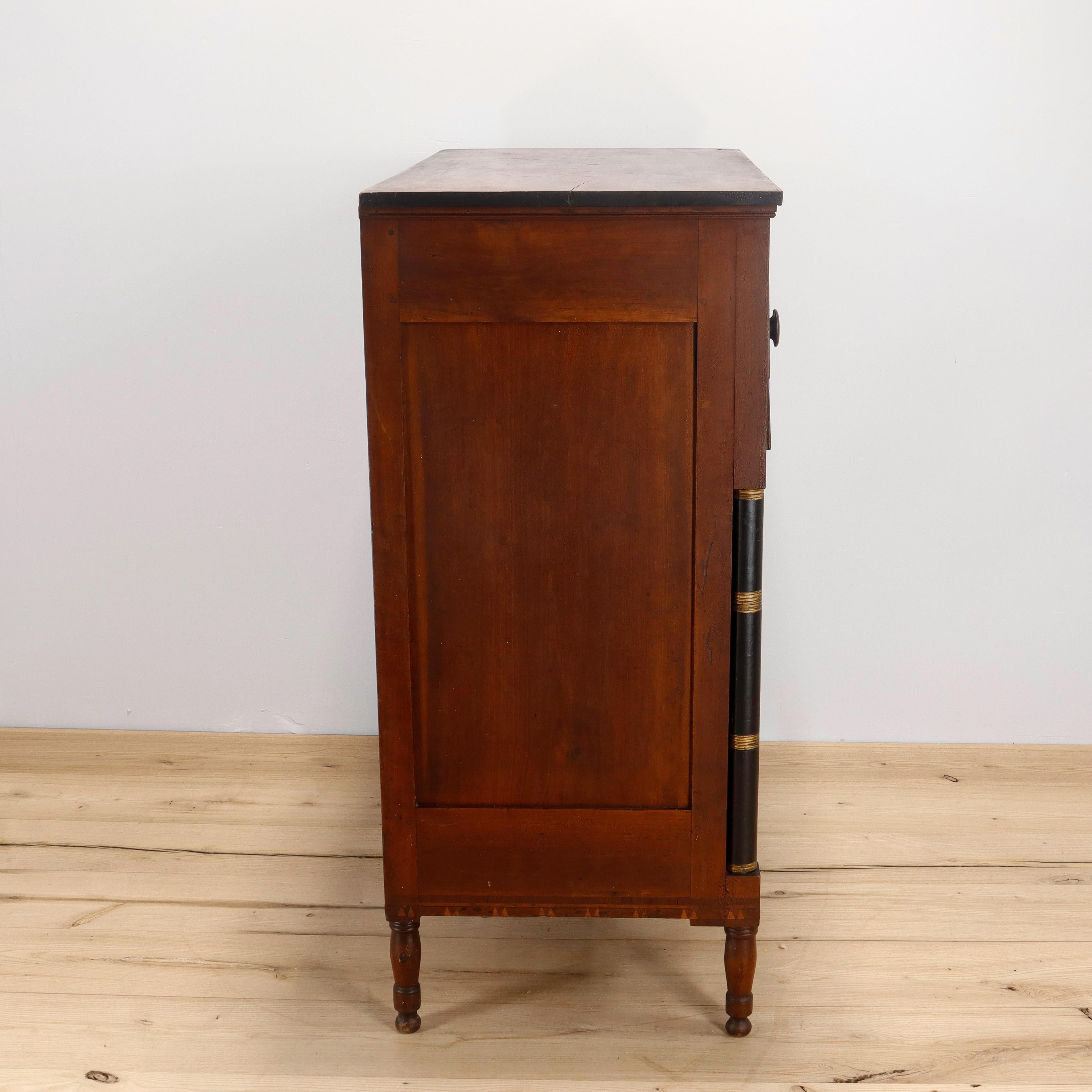 19th Century Pennsylvania Folky Sheraton Cherry Chest of Drawers For Sale 3