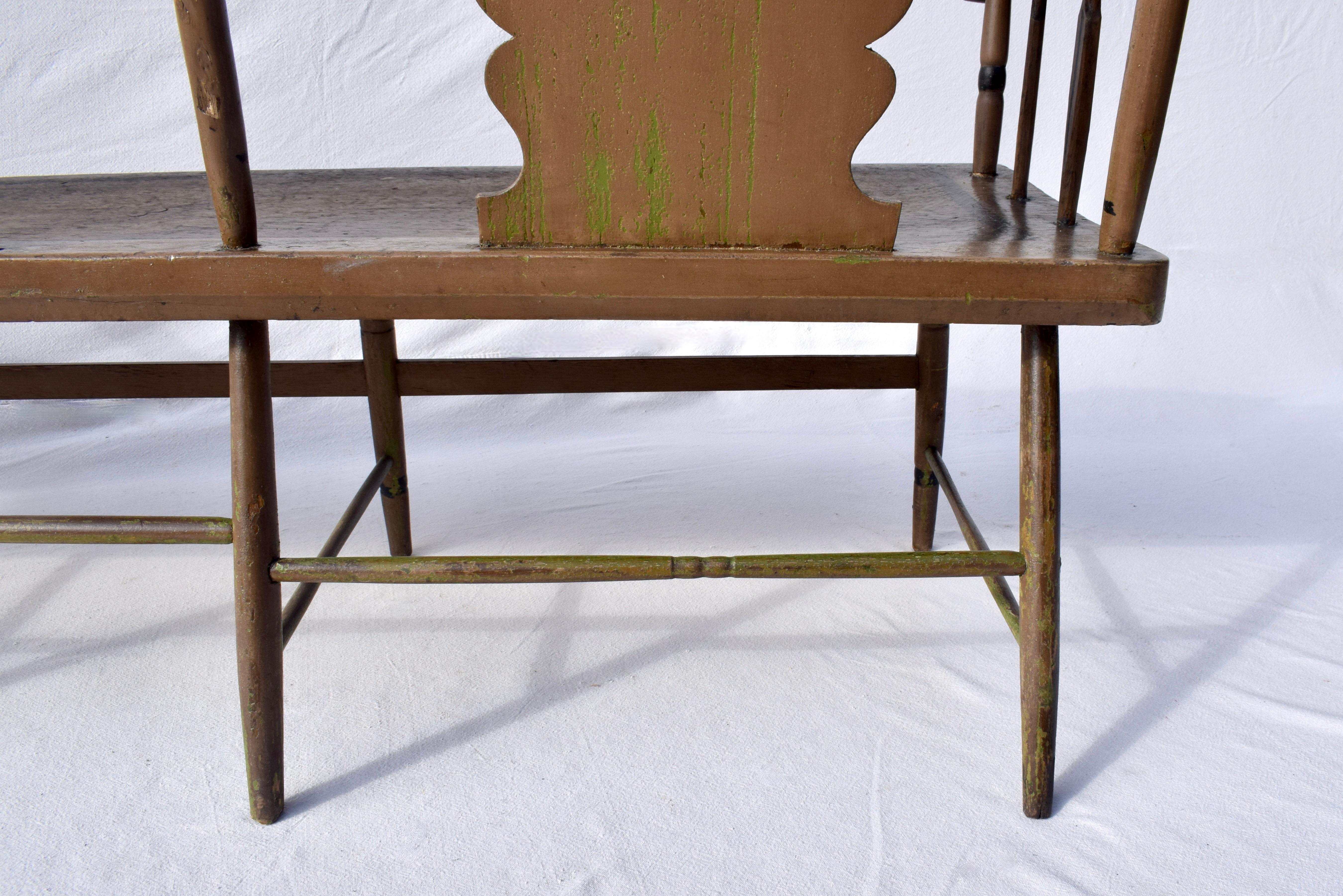 19th Century Pennsylvania Painted Settee For Sale 7