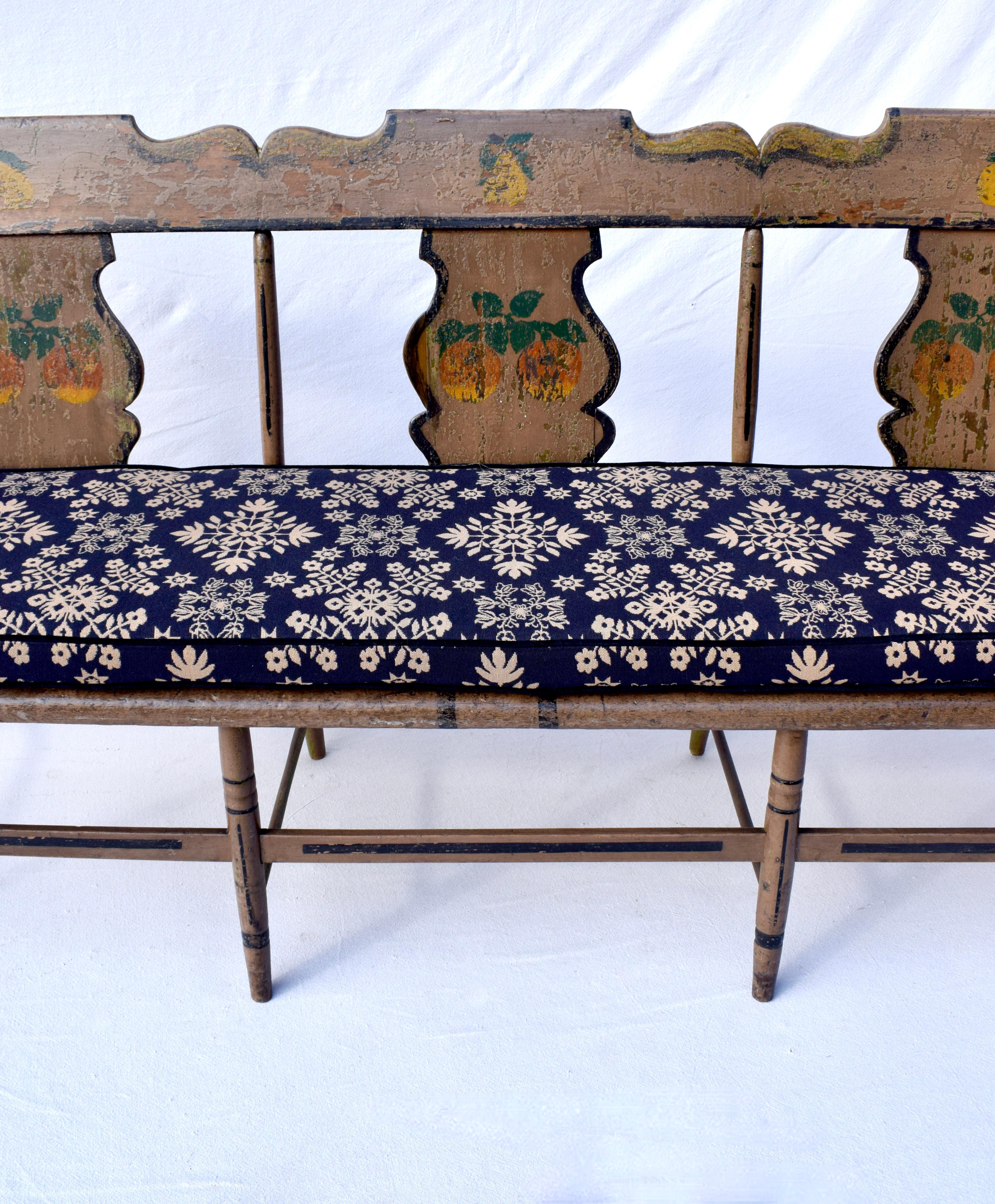 American 19th Century Pennsylvania Painted Settee For Sale