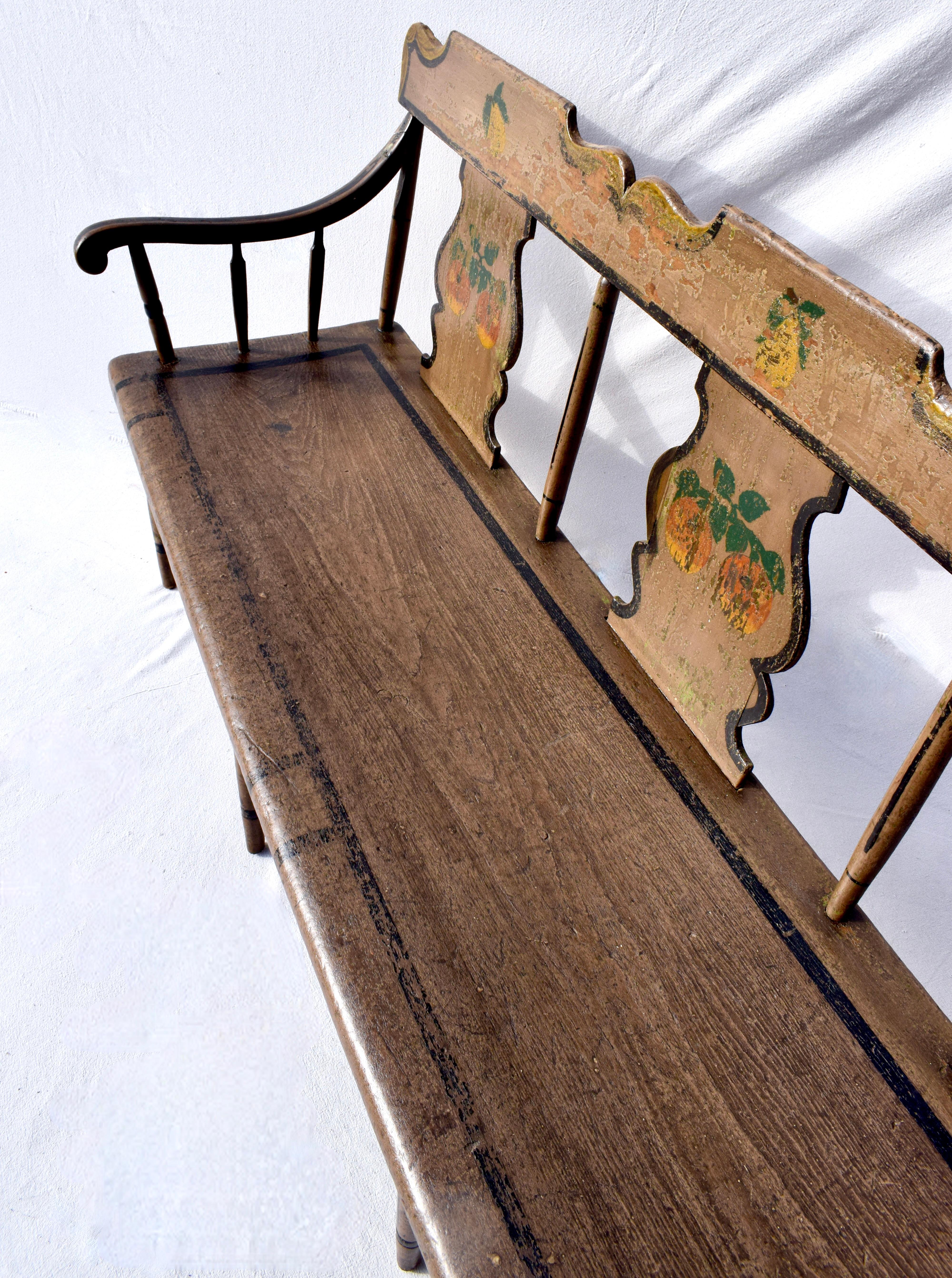 19th Century Pennsylvania Painted Settee For Sale 1