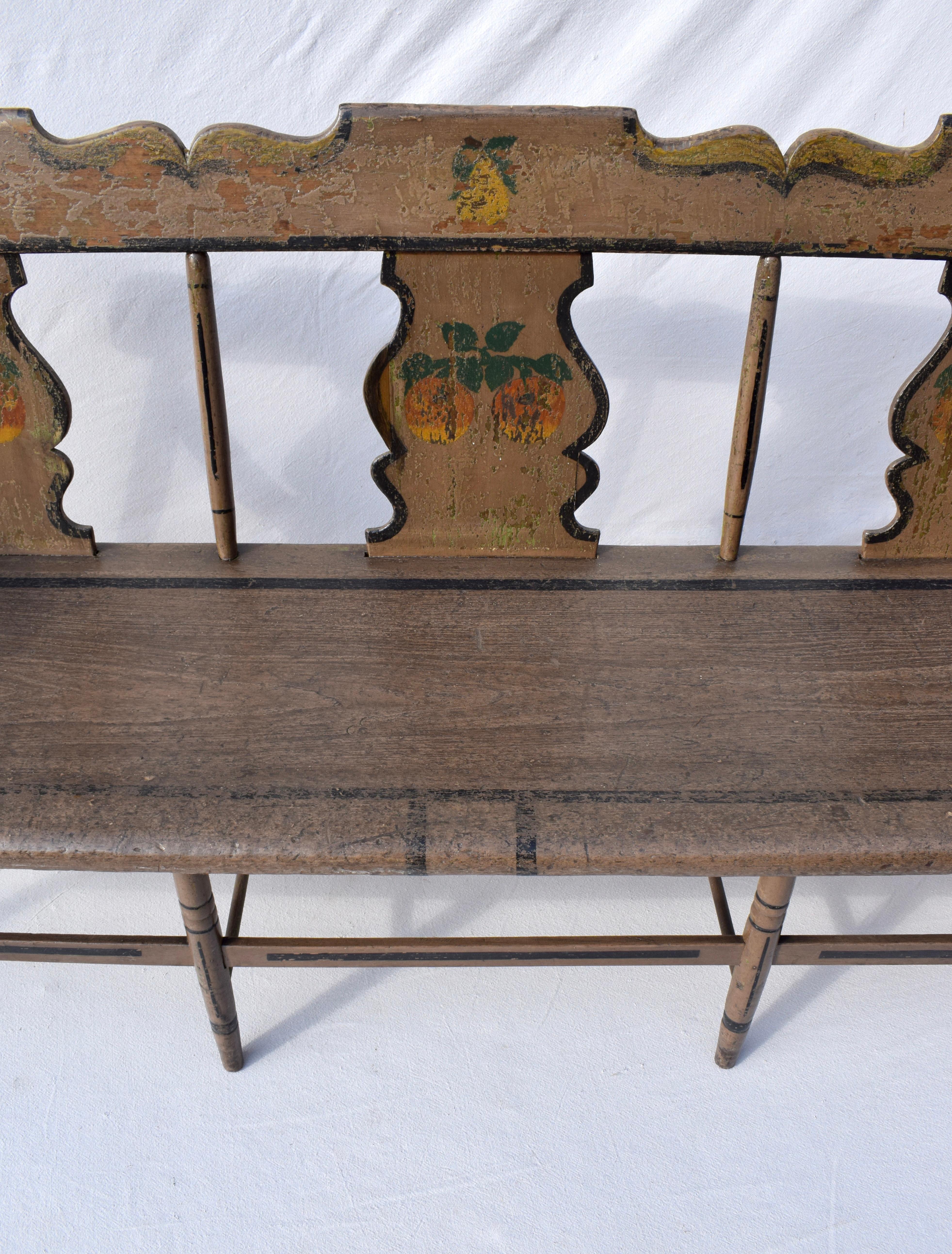 19th Century Pennsylvania Painted Settee For Sale 2