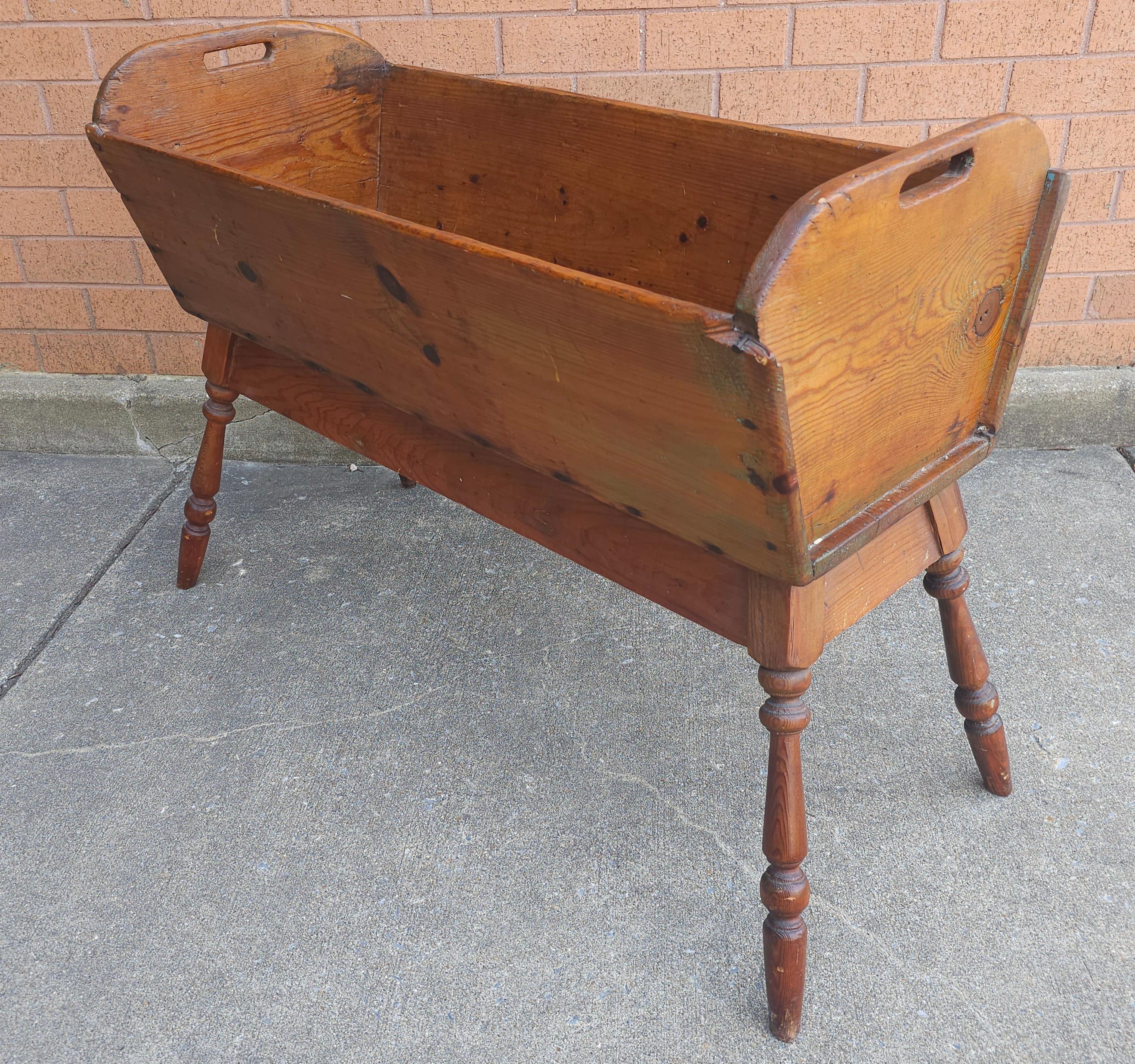 Victorian 19th Century Pennsylvania Pine Dough Trough / Flower Bed Planter on Stand For Sale