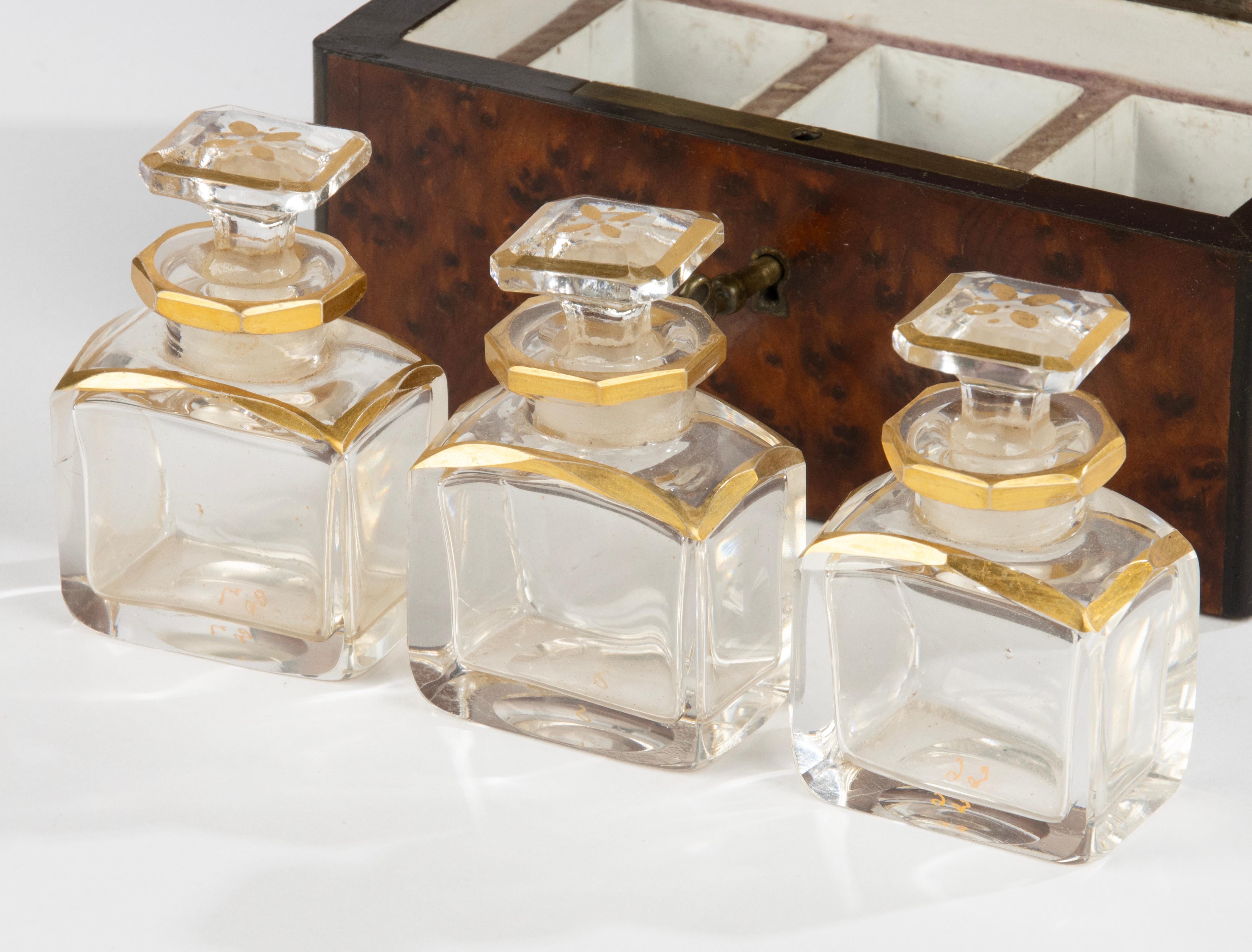 19th Century Perfume Box - Napoleon III - Crystal Bottles For Sale 2