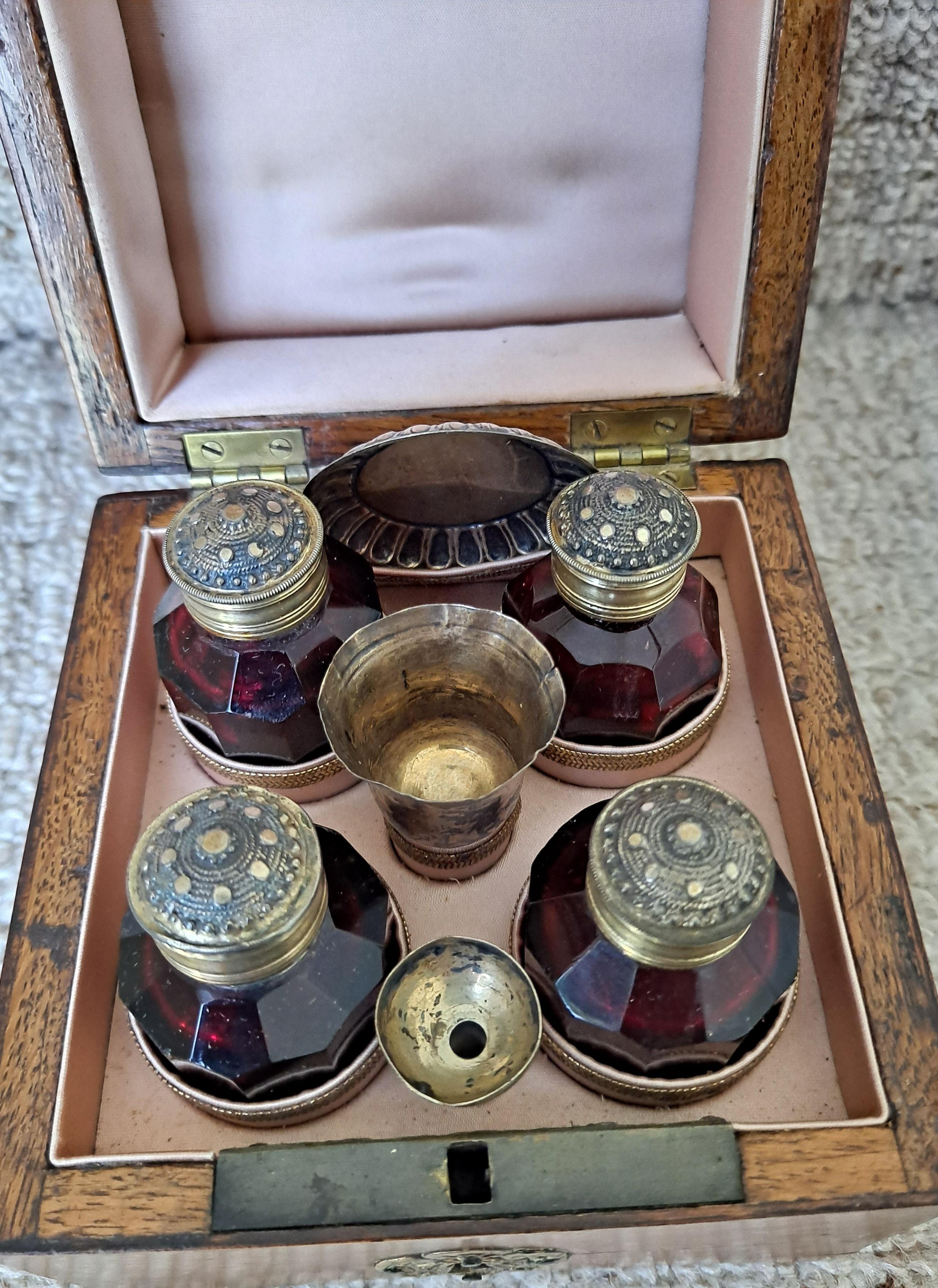 Silver 19th Century Perfume Travel Set For Sale