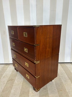19th Century Period English Brass Bound Mahogany Campaign Chest