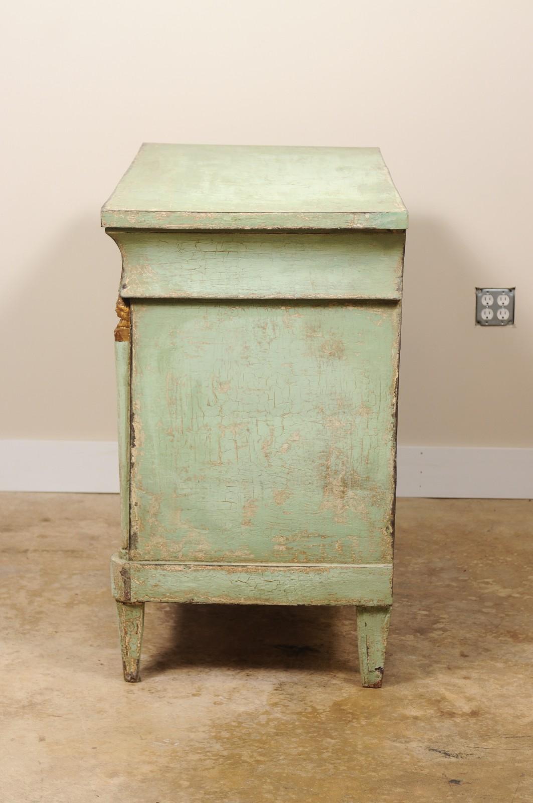 Periodo del siglo XIX  Cómoda Francesa, Pintada Imperio en venta 4