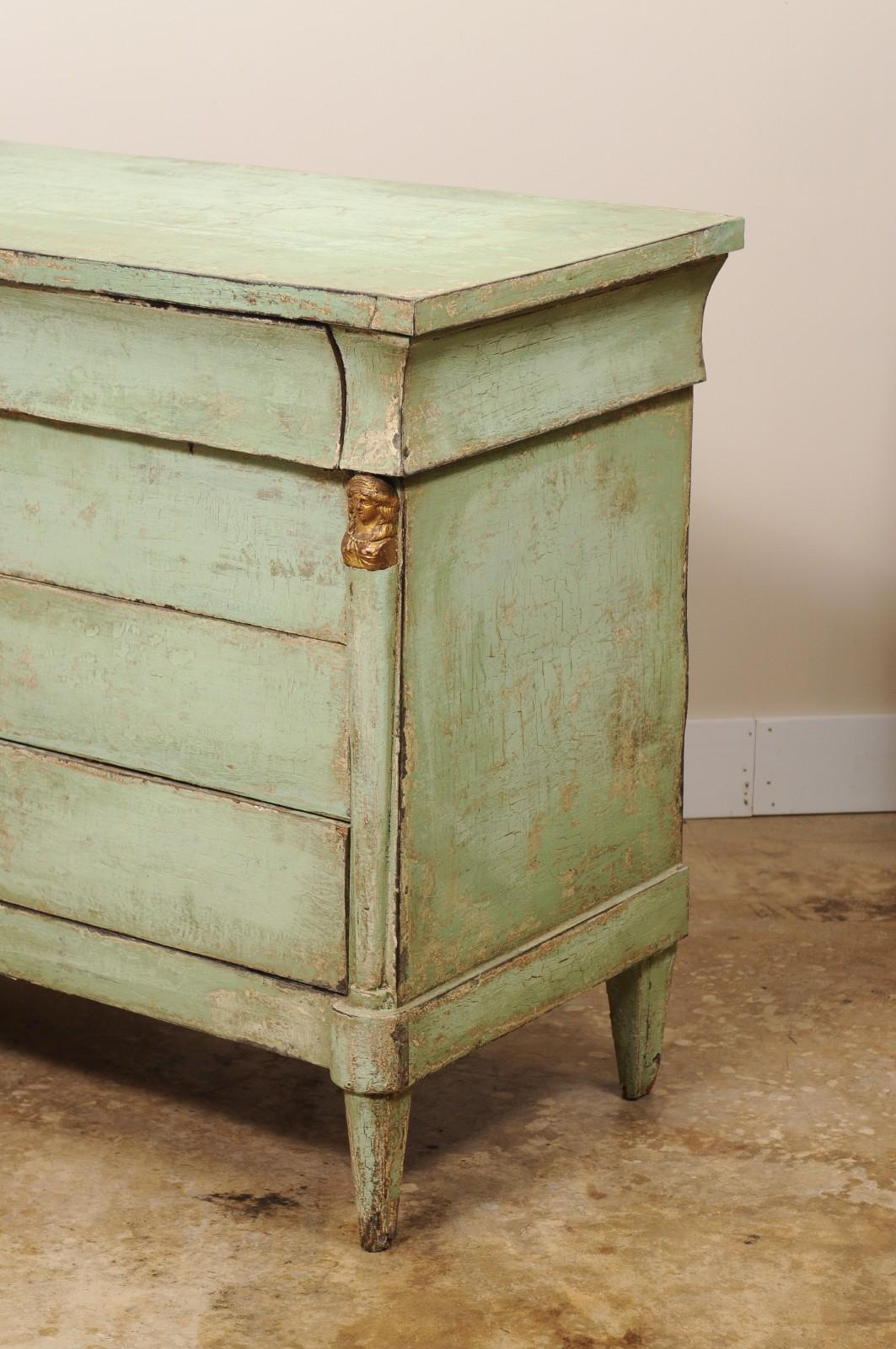 Periodo del siglo XIX  Cómoda Francesa, Pintada Imperio en venta 6