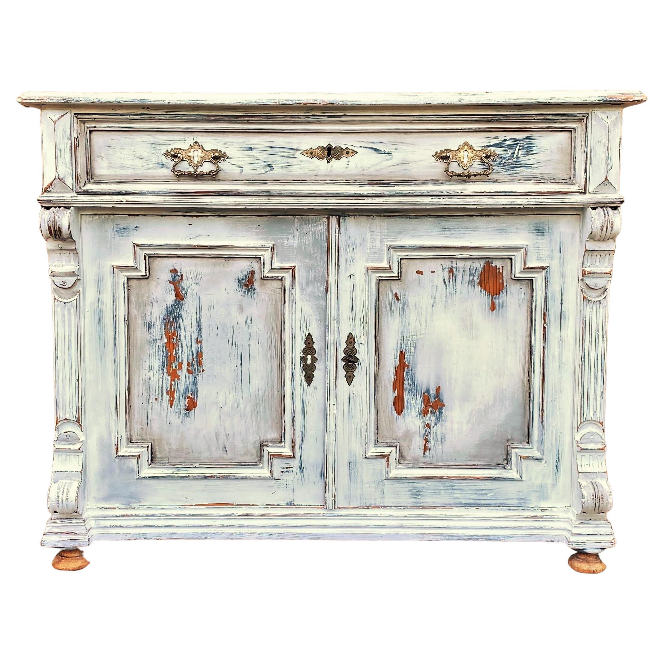 19th Century Period Painted Pine Chest Commode, France 1860