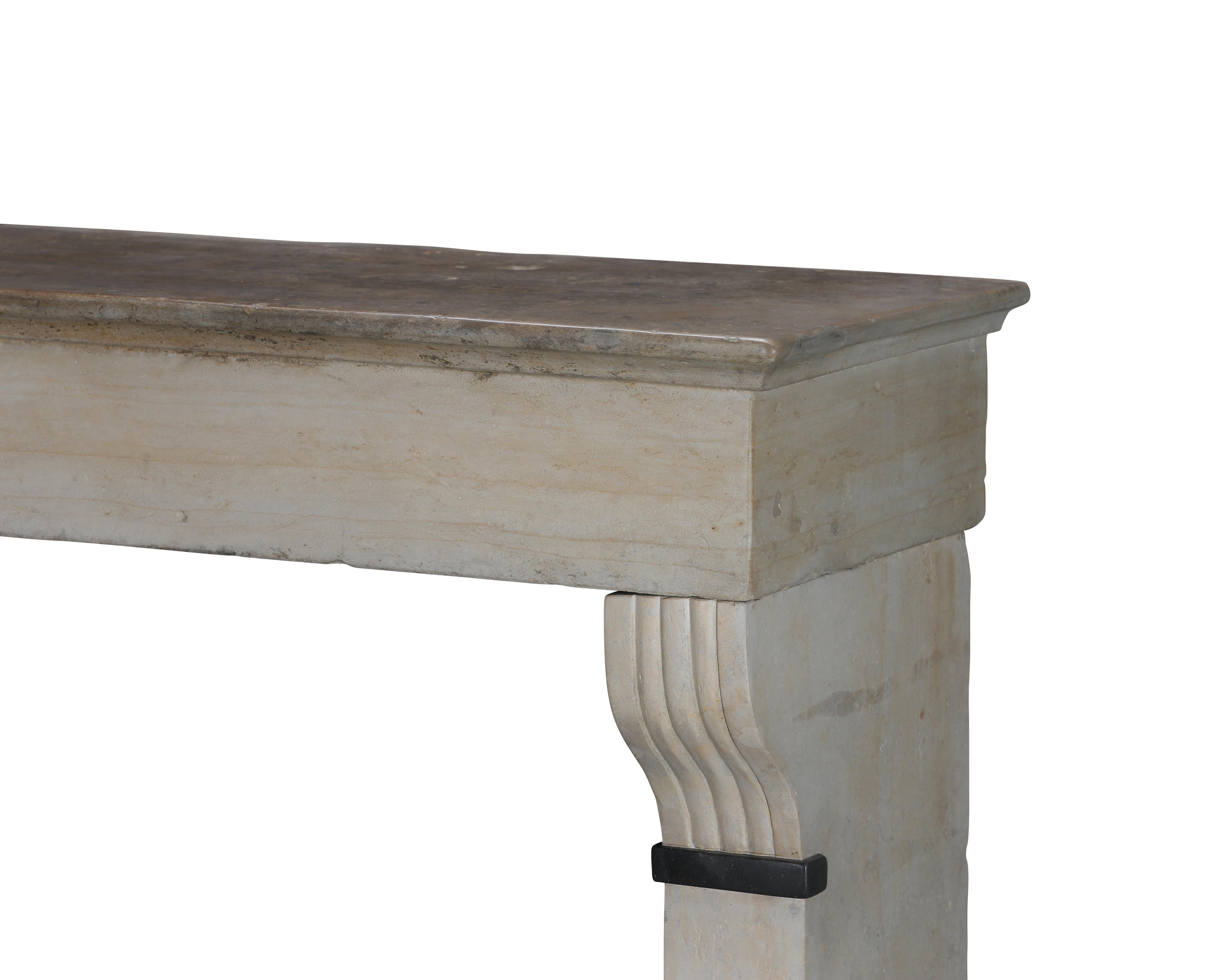 Hand-Carved 19th Century Period Townhouse Fireplace Surround With Black Marble Detail For Sale