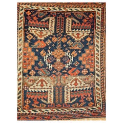 19th Century Persian Afshar Bagface, Hand-Knotted Wool Tribal Wall Art