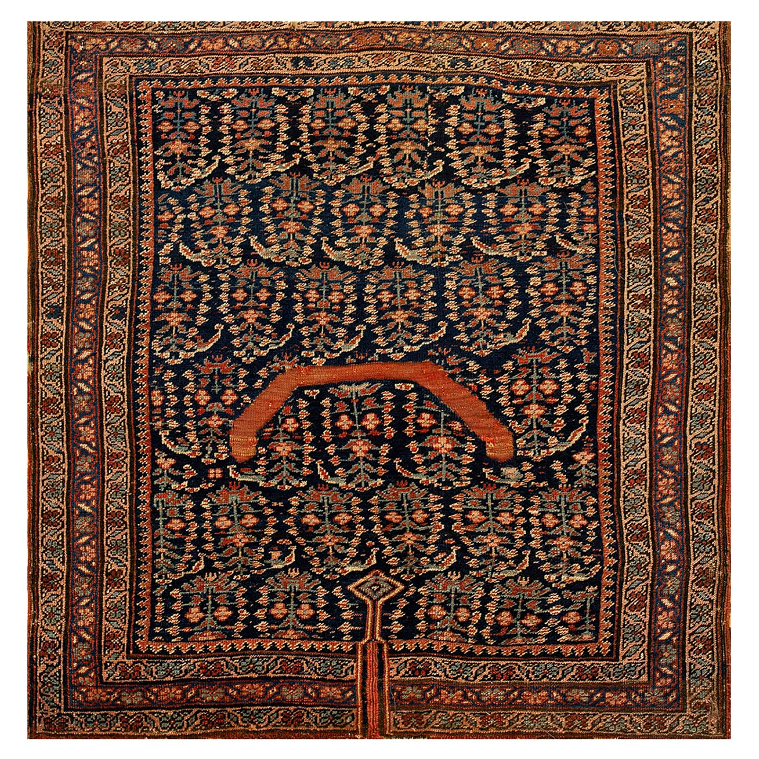 Persischer Afshar-Sattelteppich des 19. Jahrhunderts ( 1,92 m x 1,82 m – 97 x 102 cm)