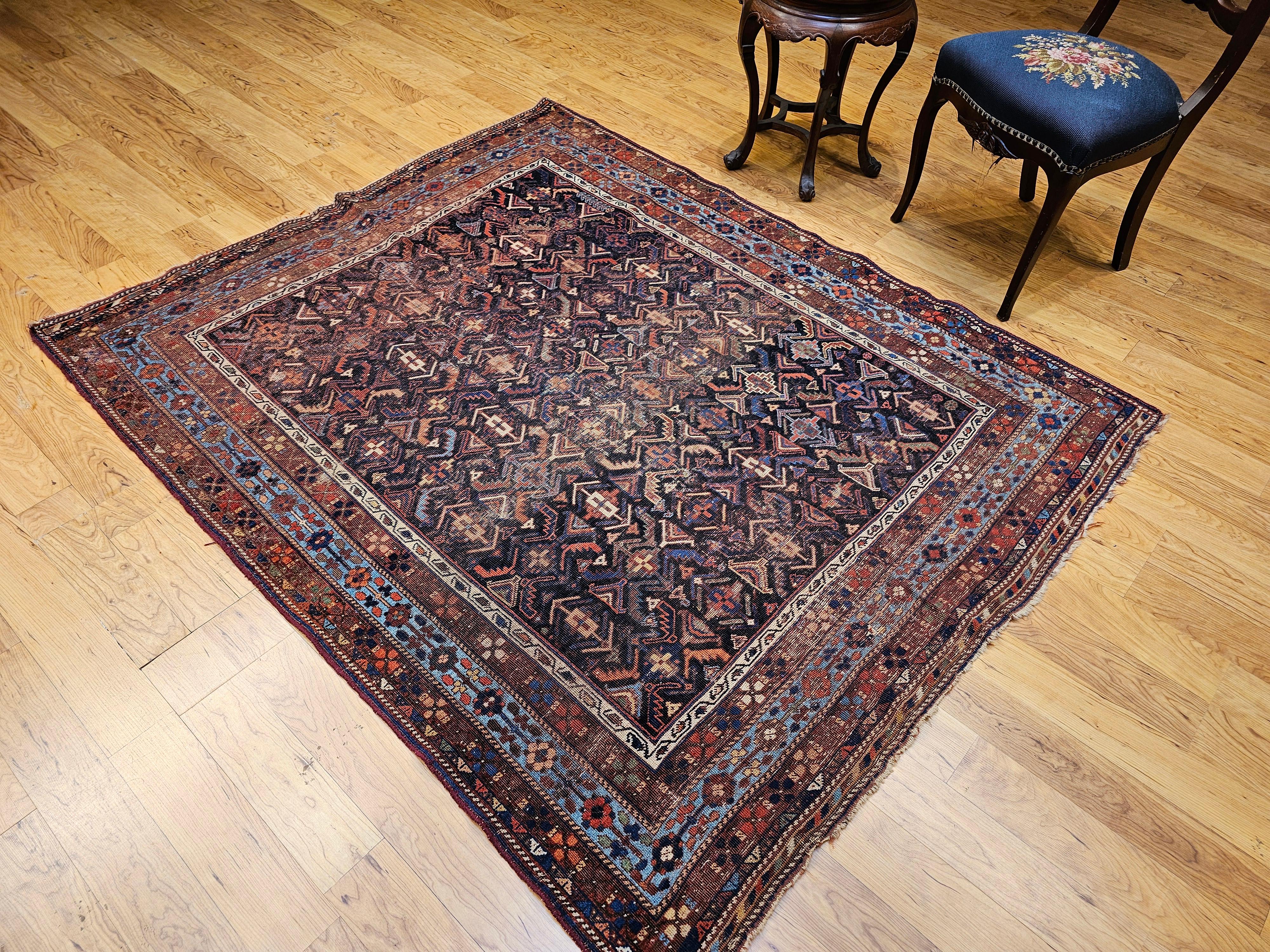 Persischer Afshar-Stammesteppich aus dem 19. im Angebot 5