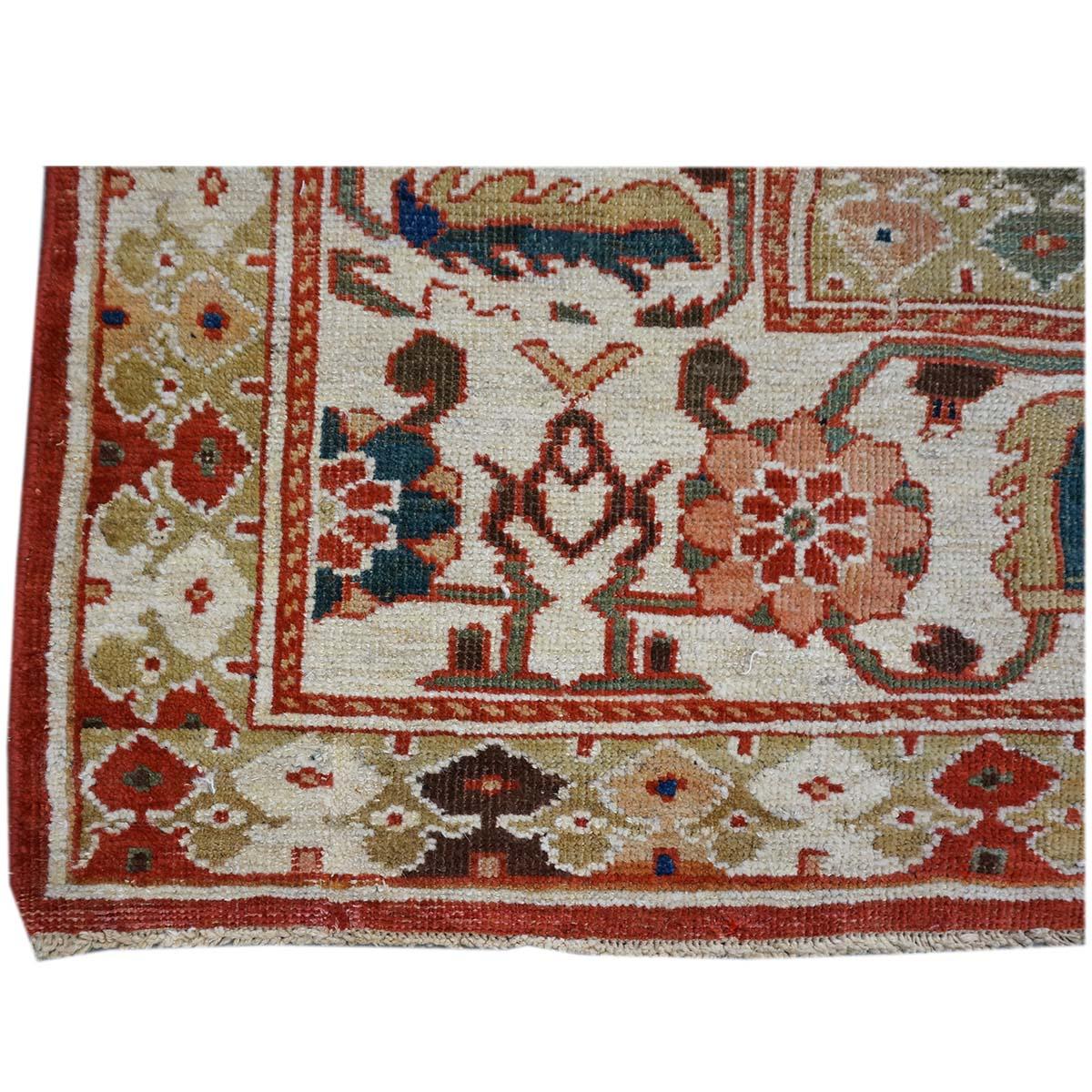 Tapis persan ancien du 19ème siècle Sultanabad 15x19, brun clair, rouille et bleu, fait à la main en vente 3