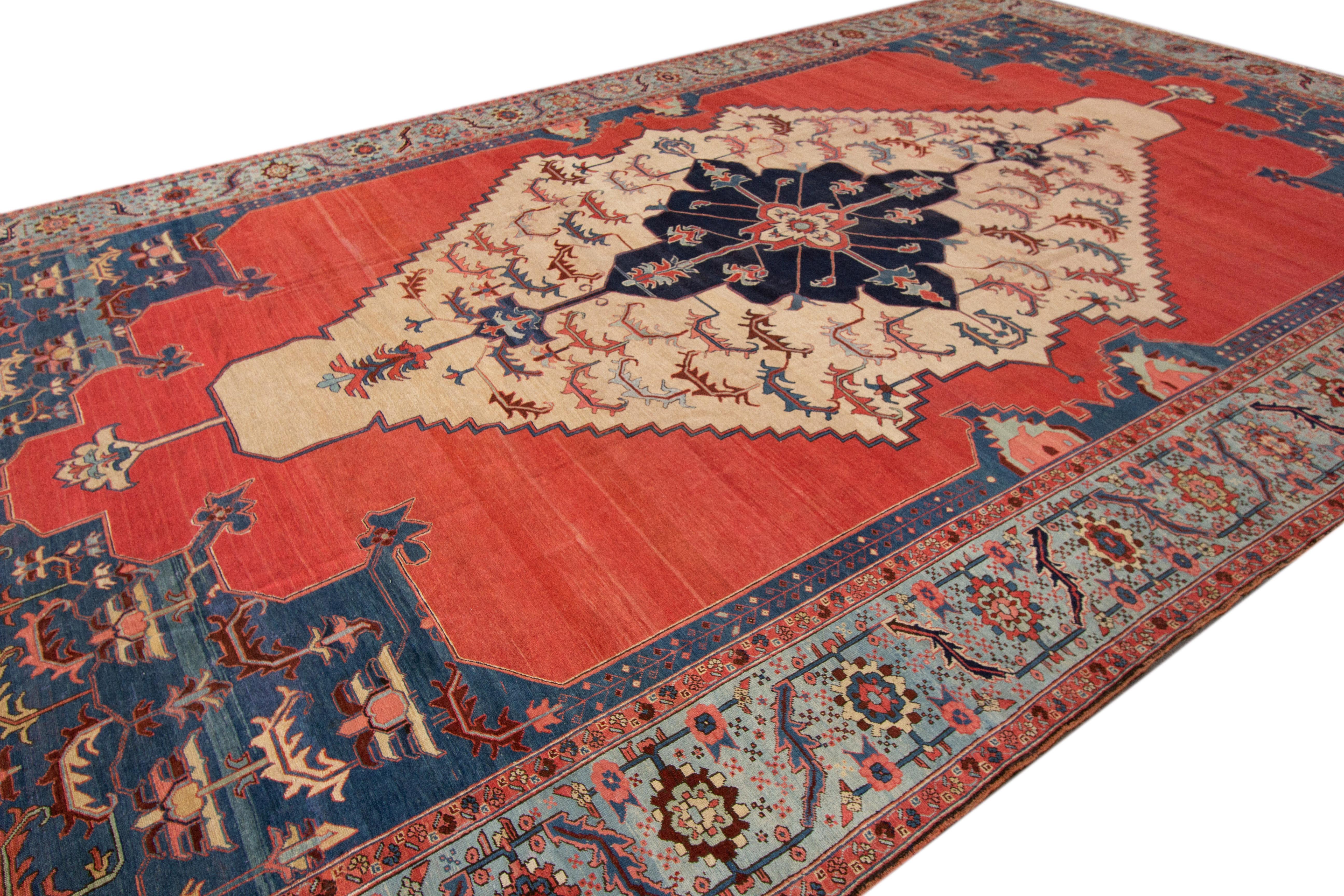 Hand-Knotted 19th Century Persian Bahshaeish Rug For Sale