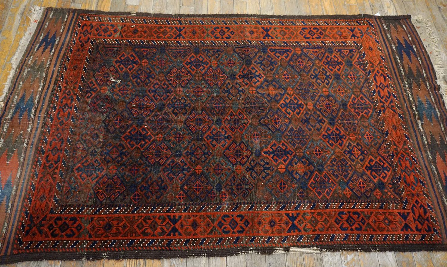 Late 19th Century 19th Century Persian Baluch Carpet For Sale