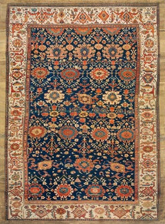 Tappeto persiano Bibikabad del XIX secolo con motivo Harshang ( 10'7" x 14'9" )