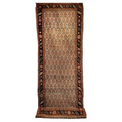 Antique 19th Century Persian Bidjar Wide Runner in Allover Paisley Pattern