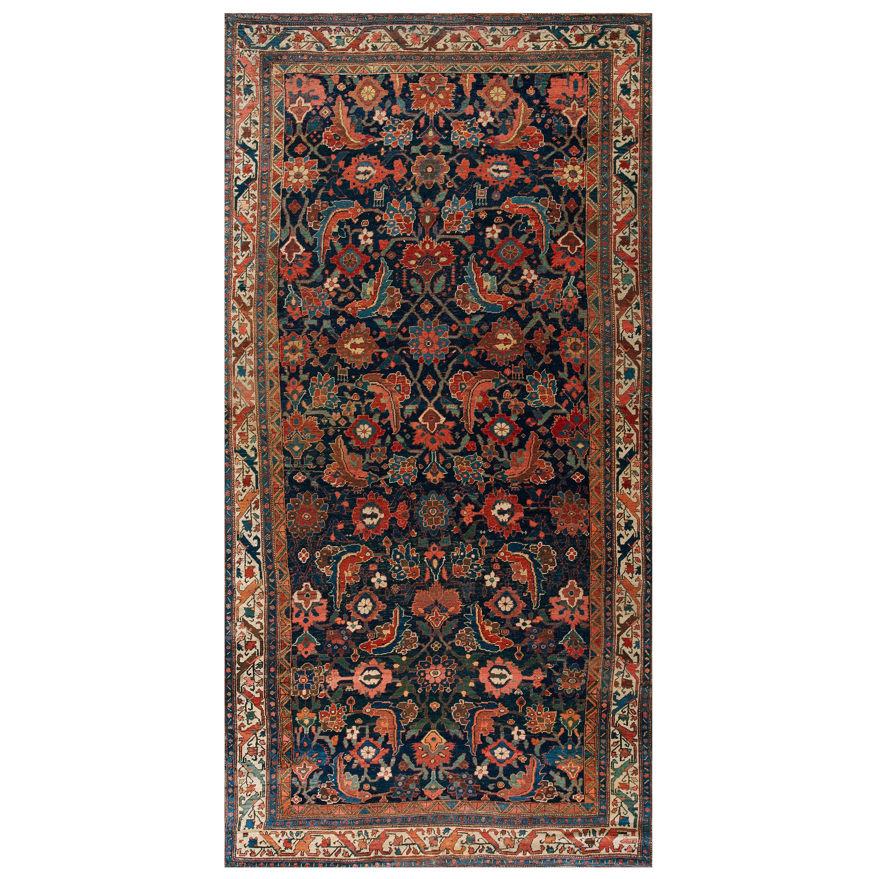 Tapis persan Bijar du 19ème siècle ( 6'9" x 13'6" - 206 x 412 )