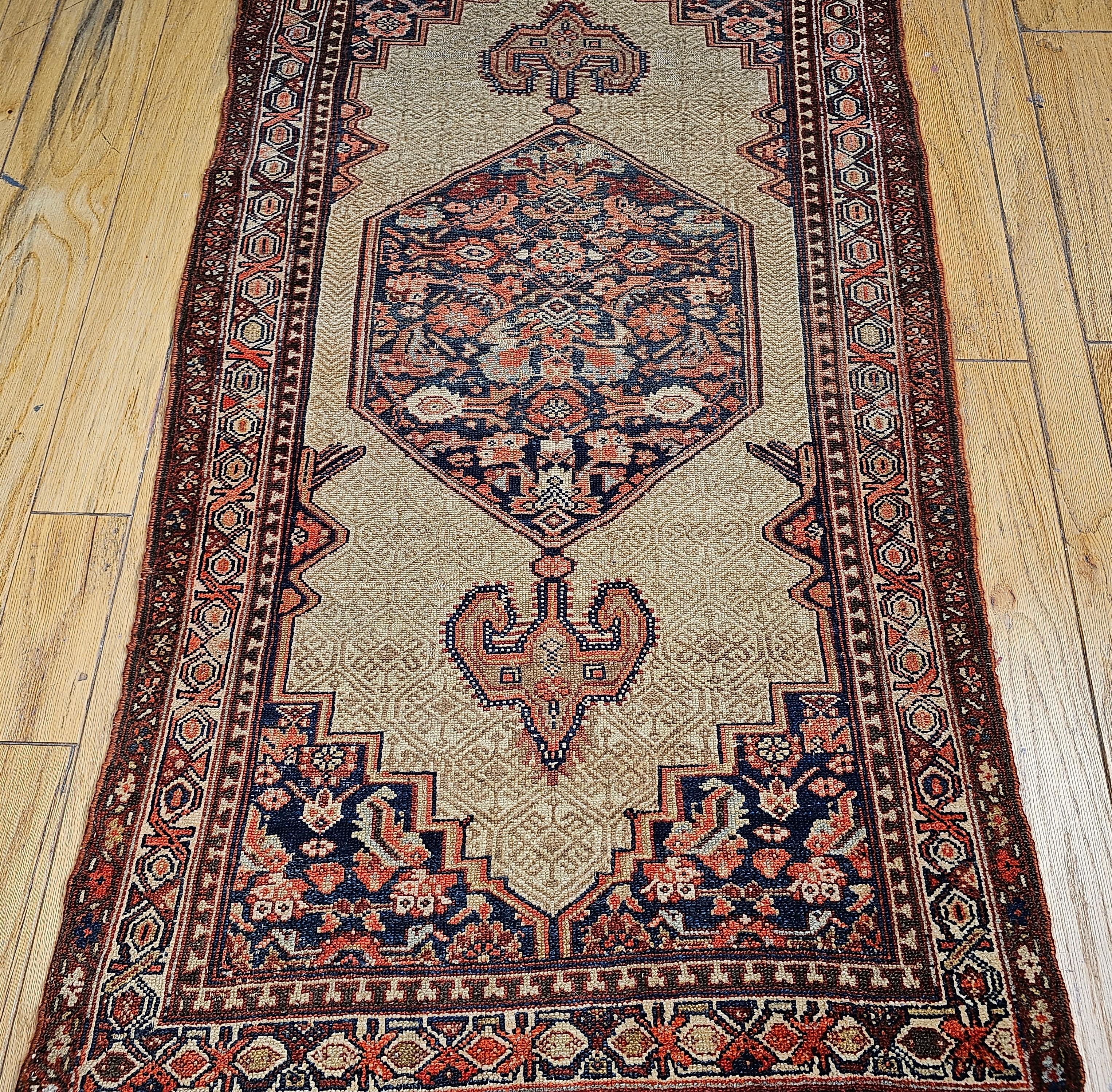 Vegetable Dyed 19th Century Persian Camel Hair Serab Runner For Sale