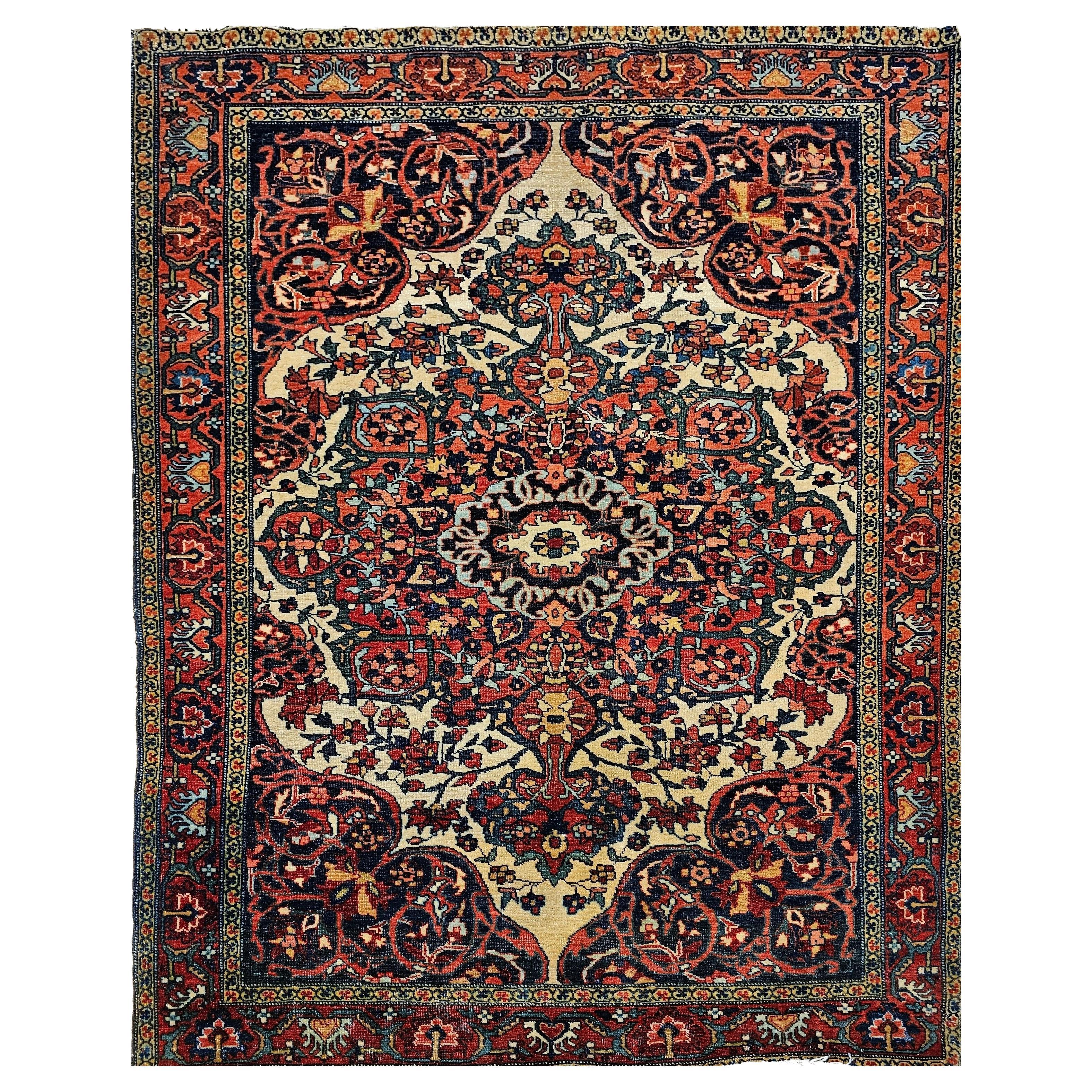 19th Century Persian Farahan Sarouk Area Rug