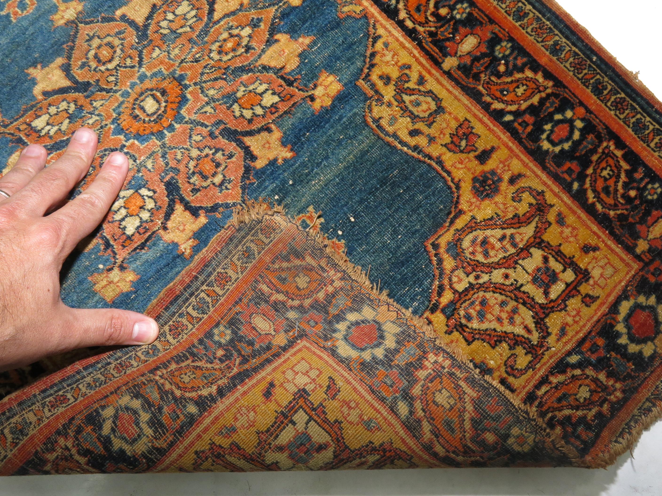 19th Century Persian Hadji Jali Li Tabriz Poshtee Rug In Good Condition In New York, NY