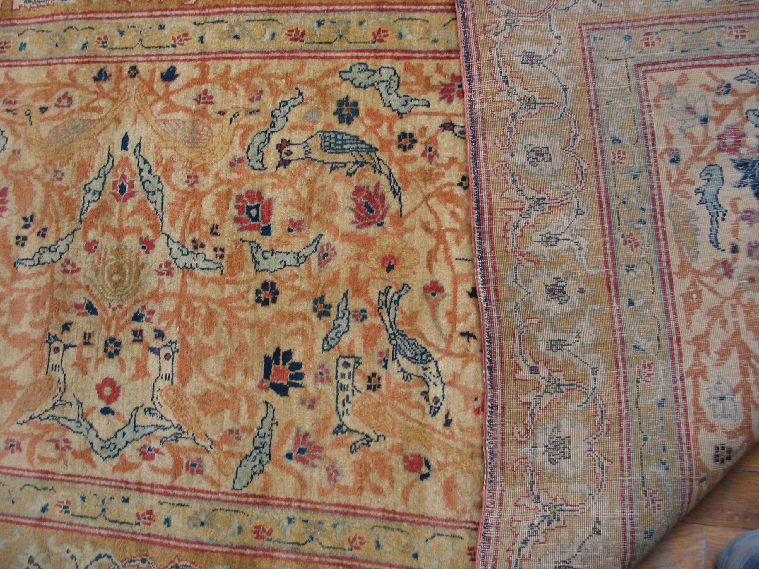 Tappeto persiano Haji Jalili Tabriz del XIX secolo ( 21'6