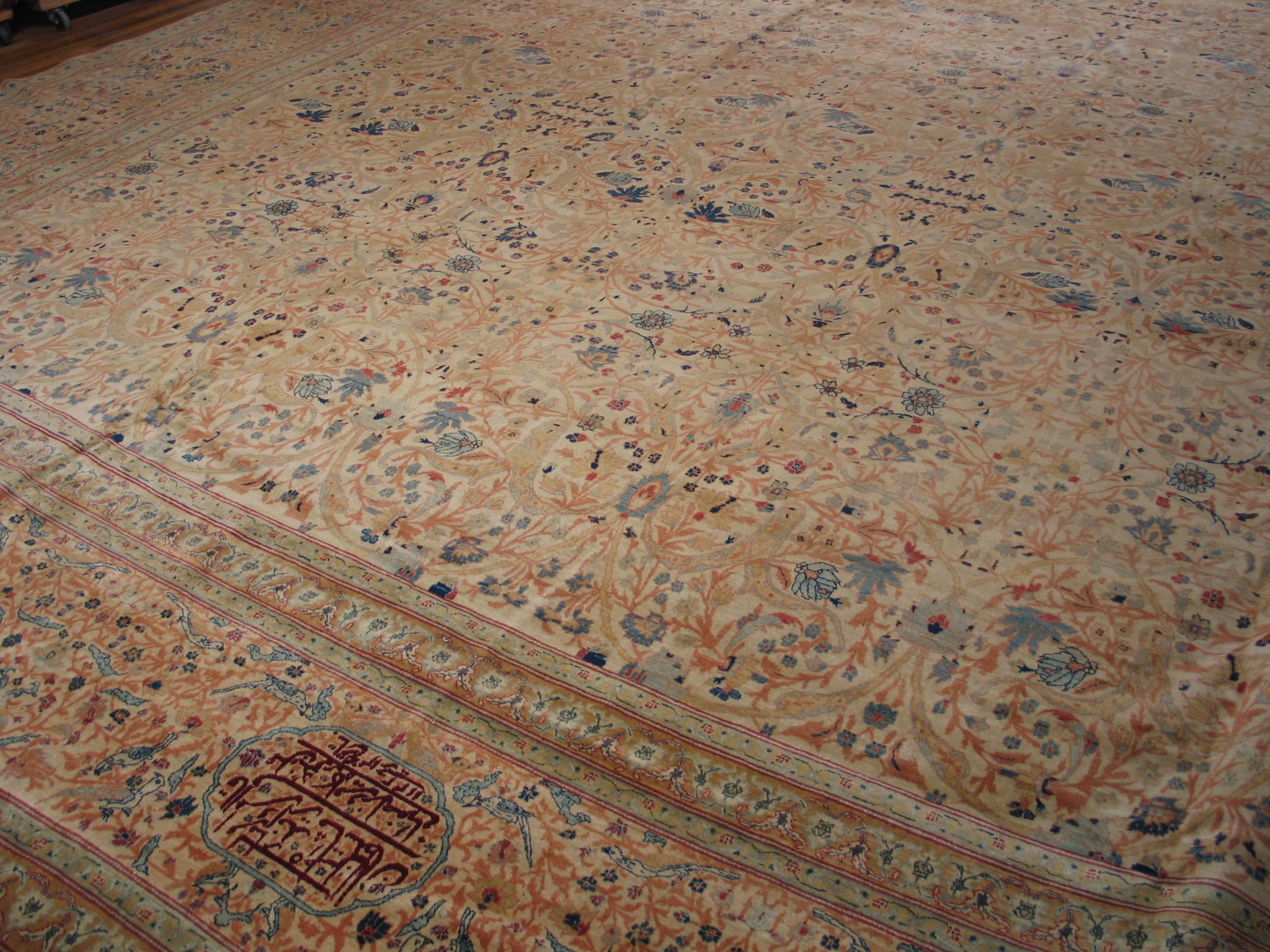 Tappeto persiano Haji Jalili Tabriz del XIX secolo ( 21'6